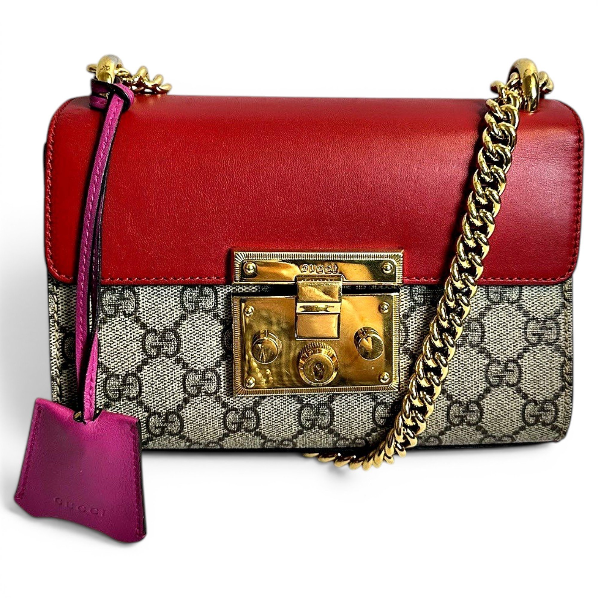 Padlock leather handbag