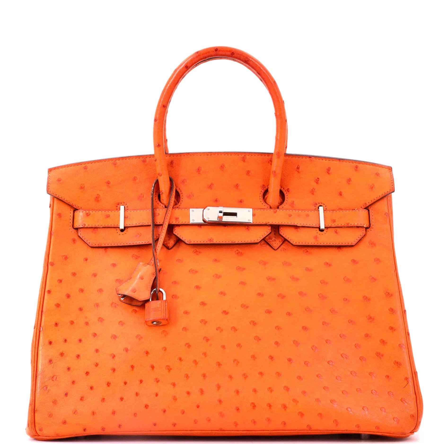 Birkin 35 ostrich tote