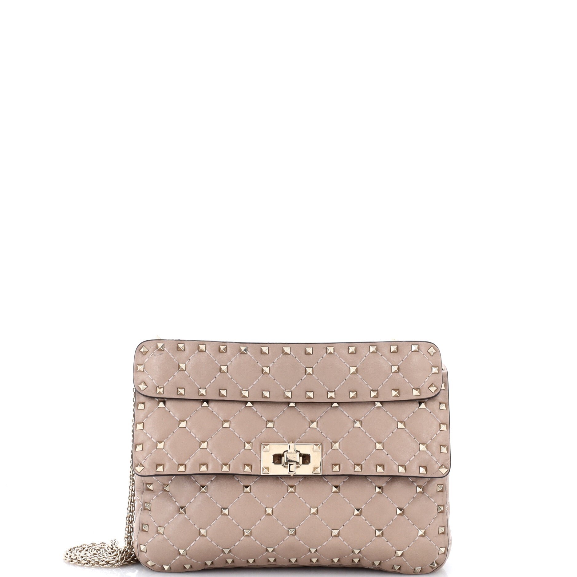 Rockstud Spike Flap Bag Quilted Leather Small