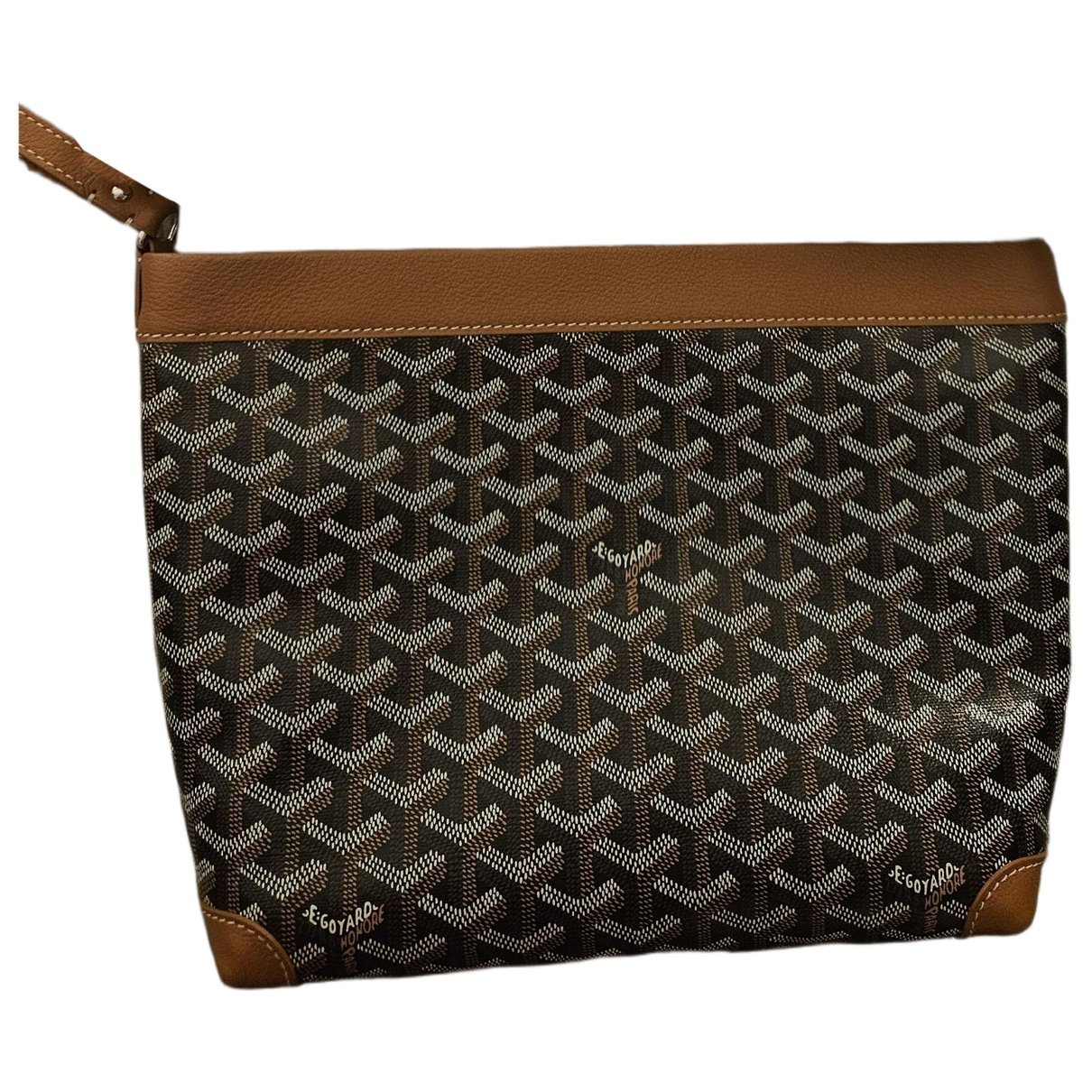 Leather clutch bag