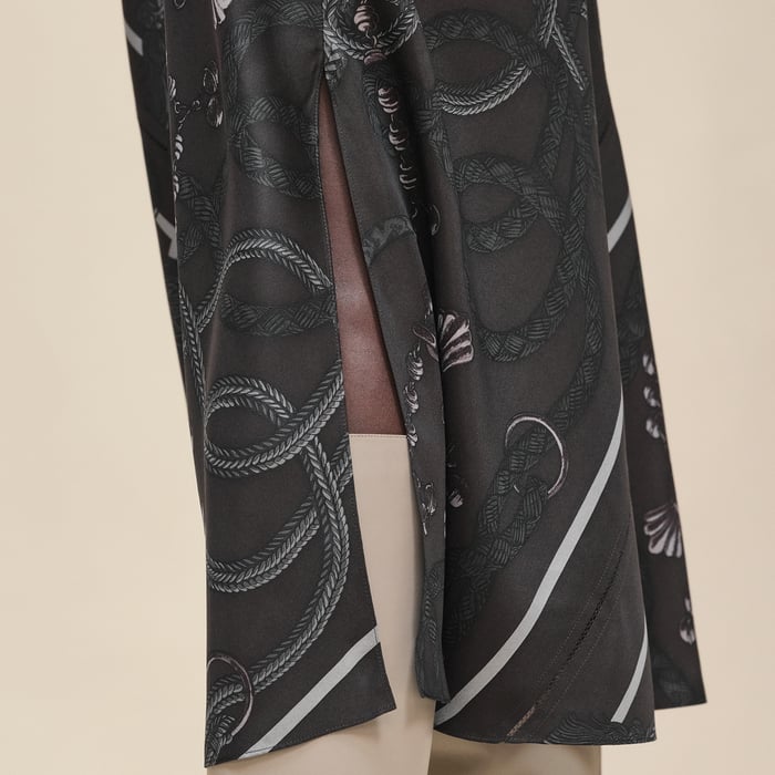 Gris Charbon "Palefroi Remix" Flowy Slanted Skirt