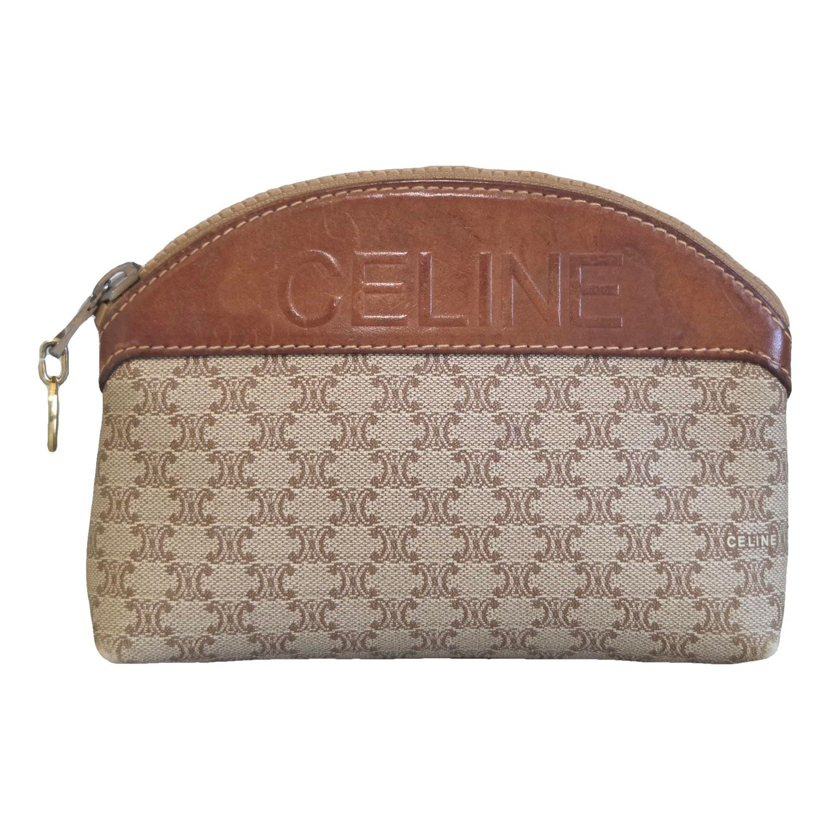Triomphe Vintage leather clutch bag