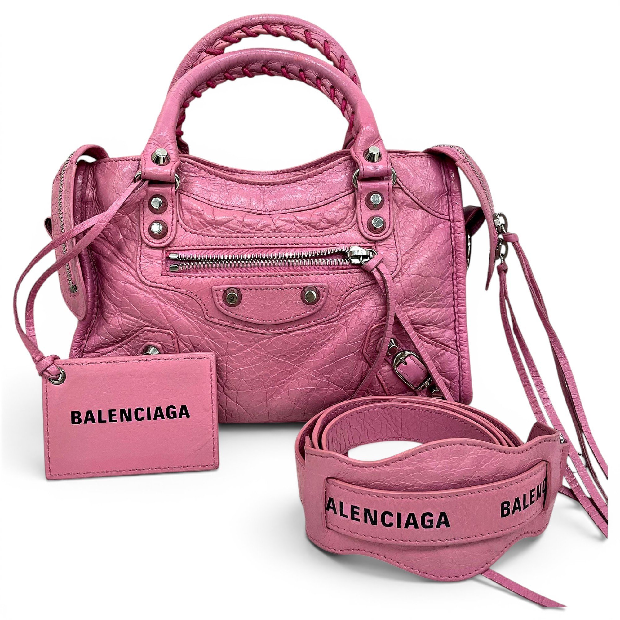 City leather handbag