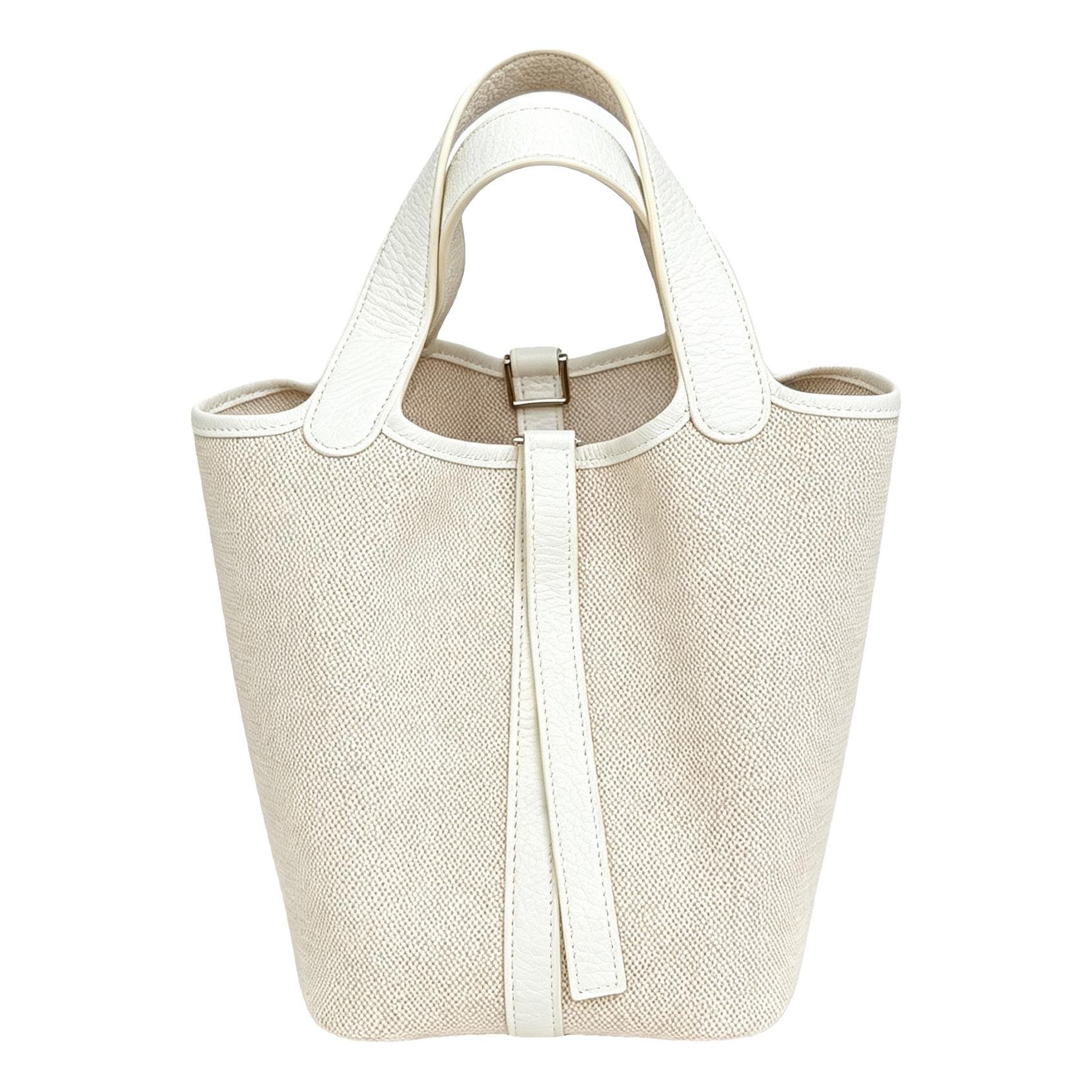 Hermes Picotin 18 Handbag White