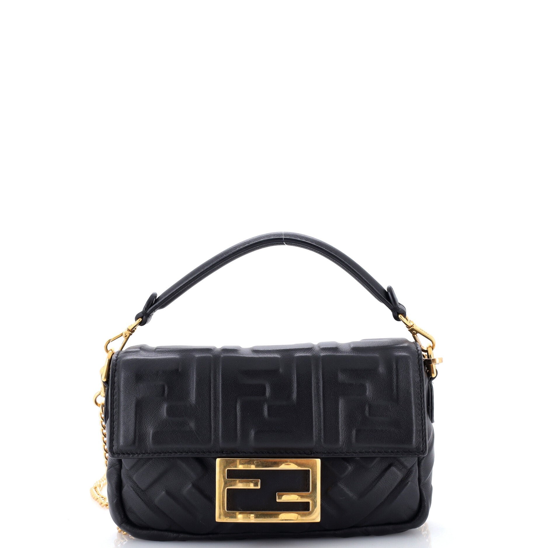 Baguette NM Bag Zucca Embossed Leather Mini