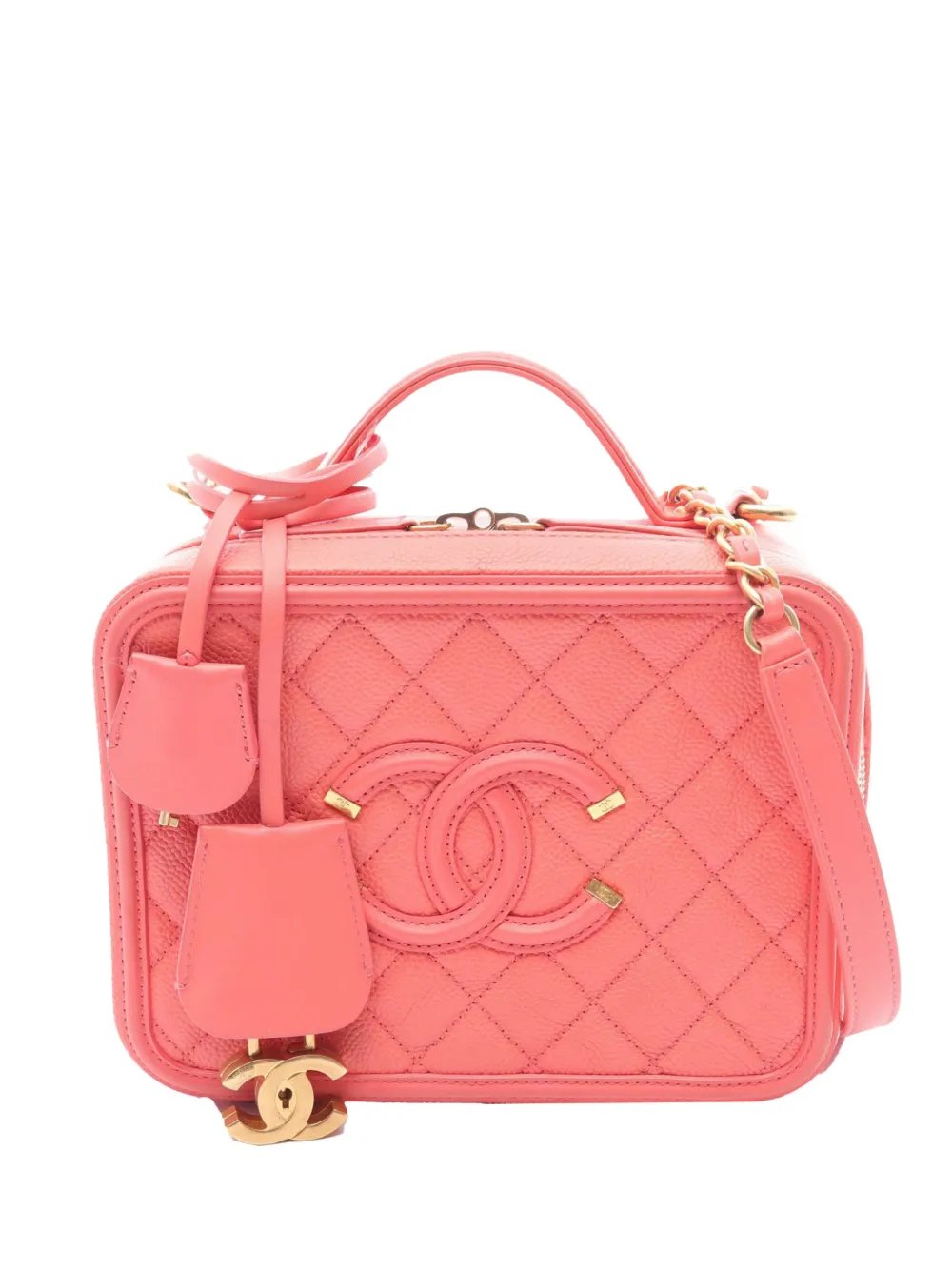 2017-2018 Medium Caviar CC Filigree Vanity Bag satchel