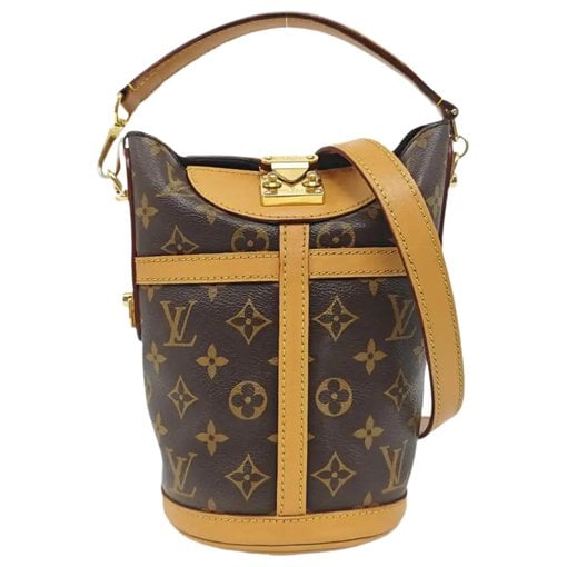 Duffle leather handbag