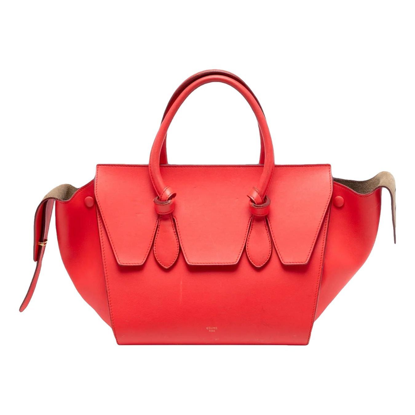 Tie leather handbag
