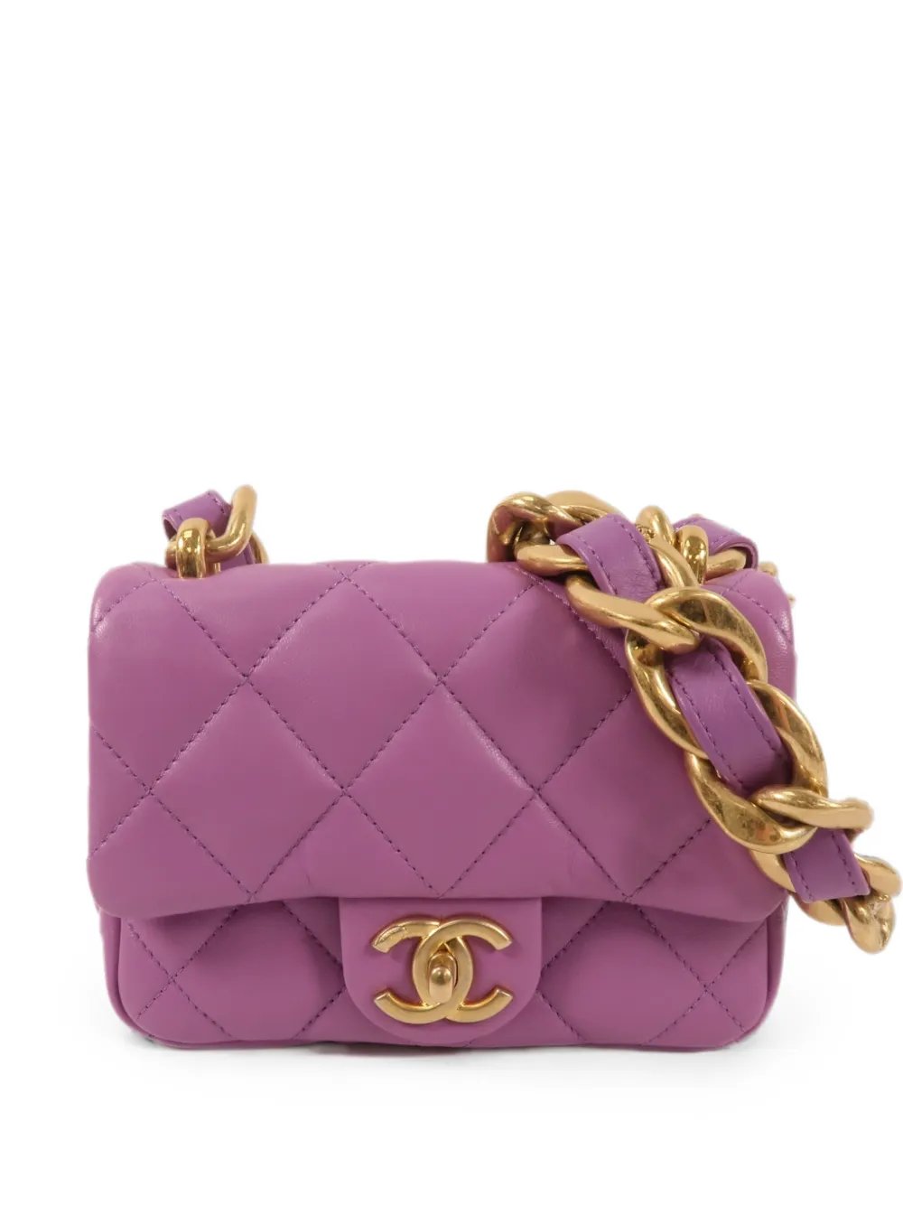 CC turn-lock quilted flap bag