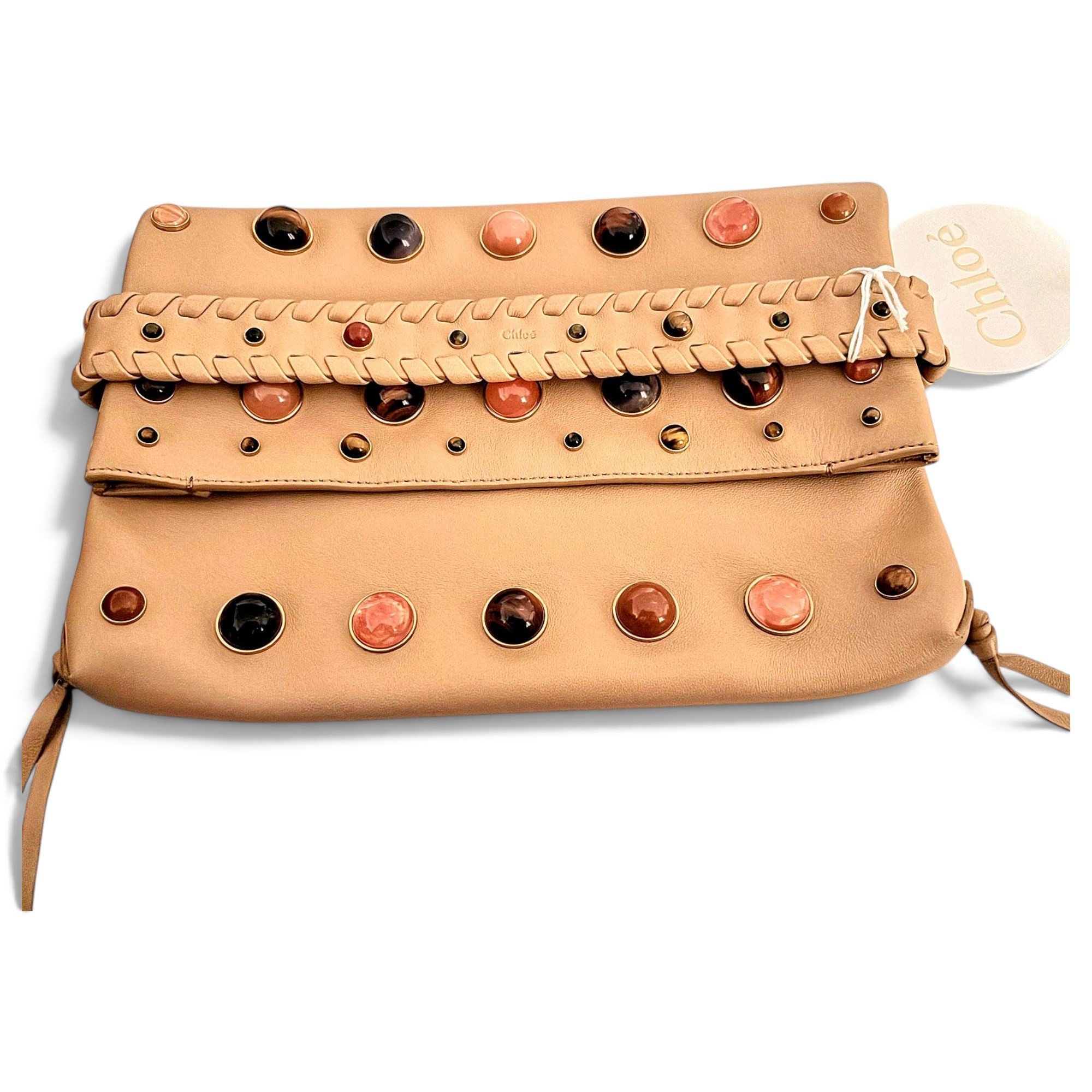 Leather clutch bag