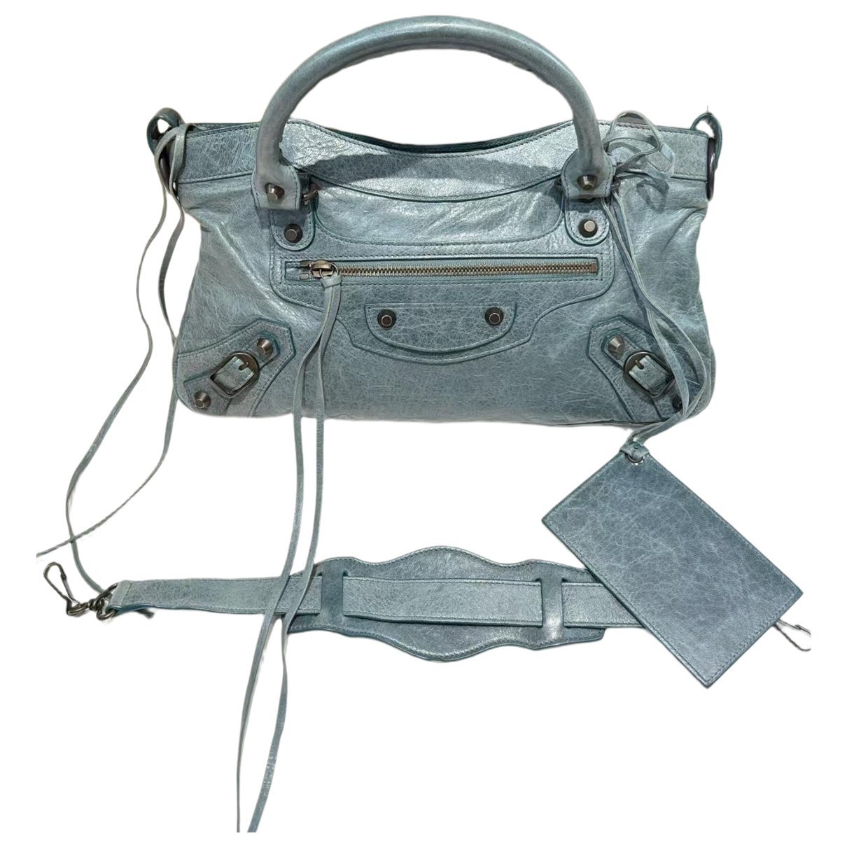 City leather handbag