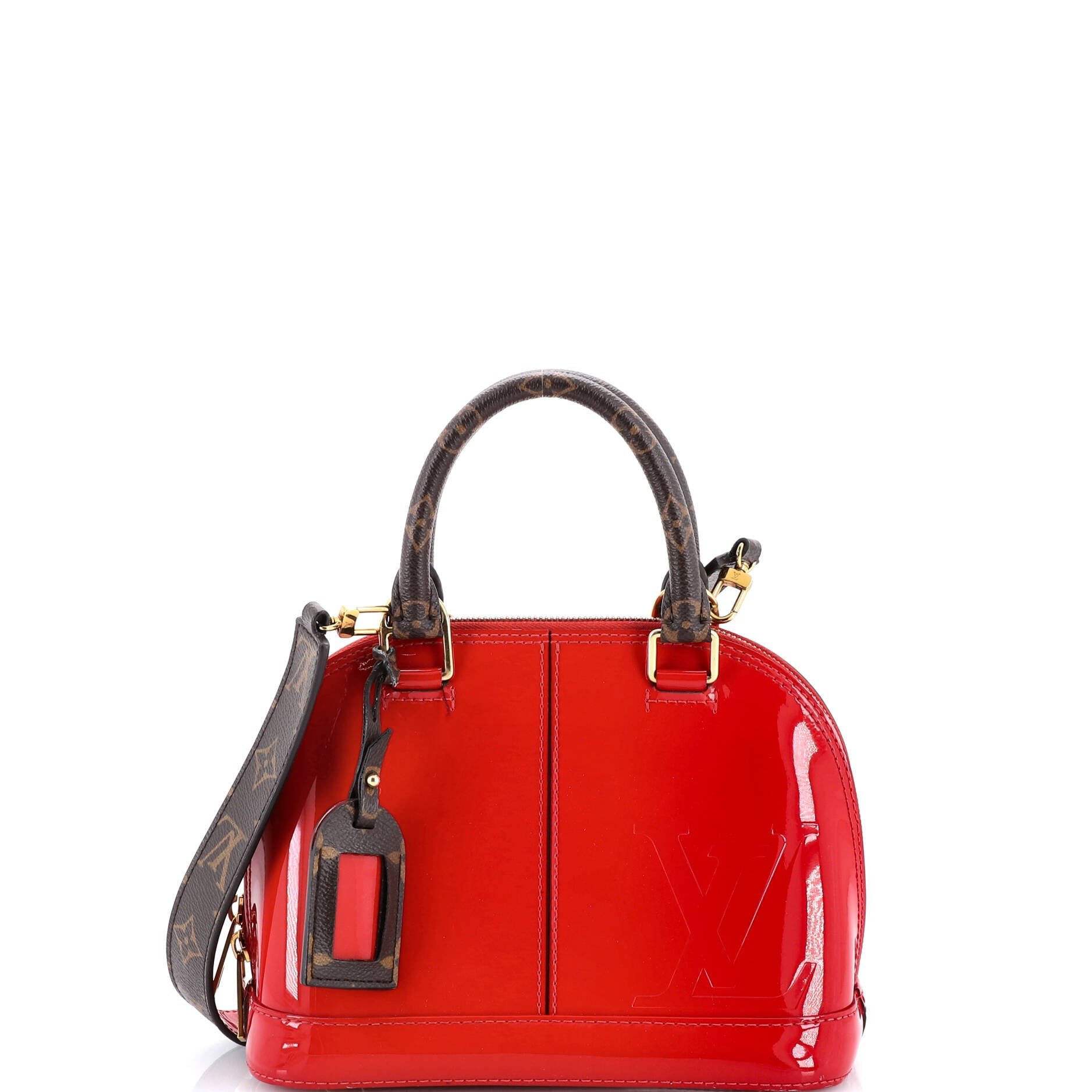 Louis Vuitton Alma Handbag Vernis with Monogram Canvas BB