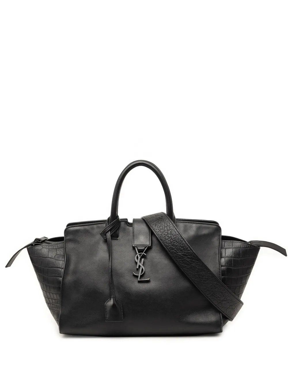 2016 Small Croc Embossed Trimmed Leather Downtown Cabas satchel