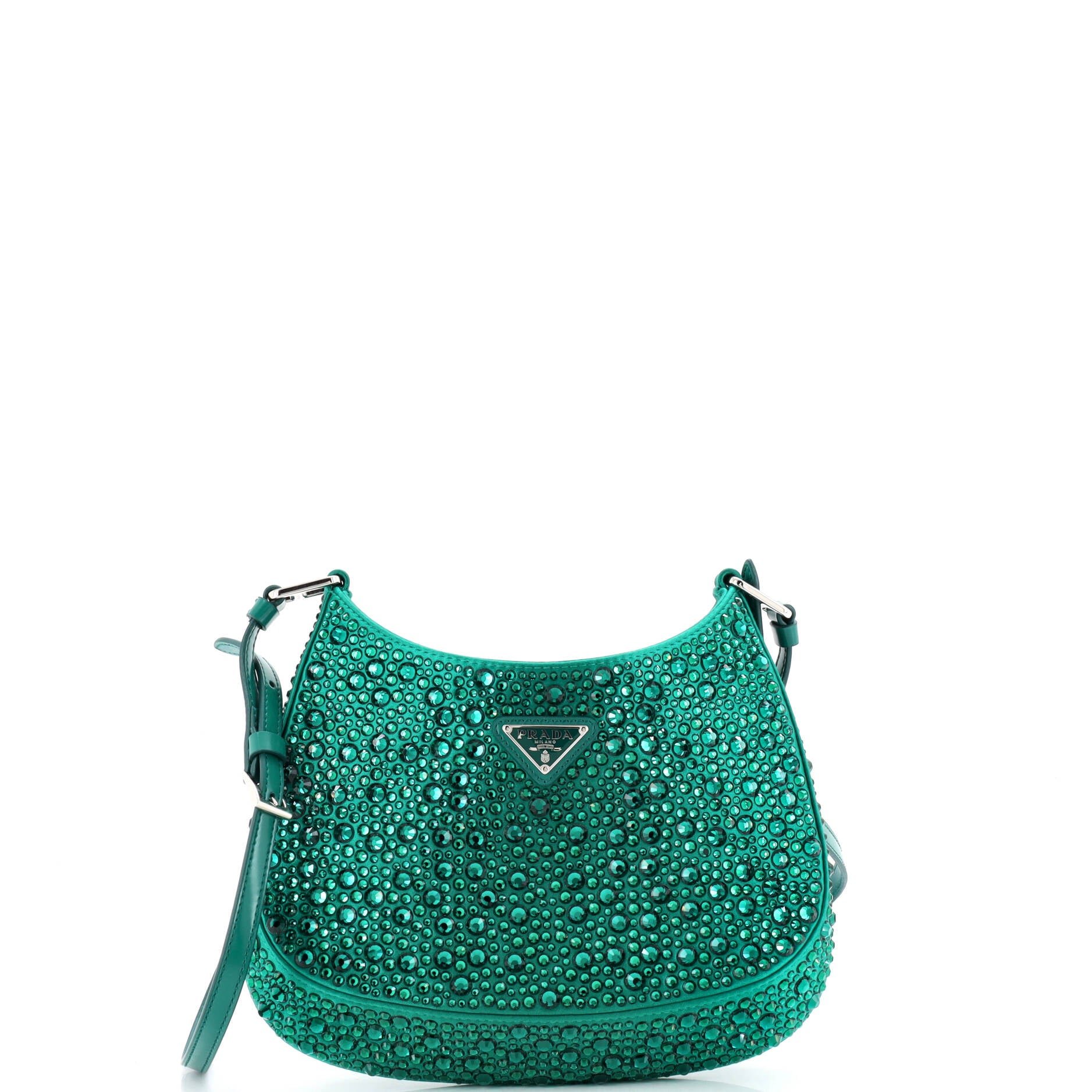 Cleo Shoulder Bag Crystal Embellished Satin Small