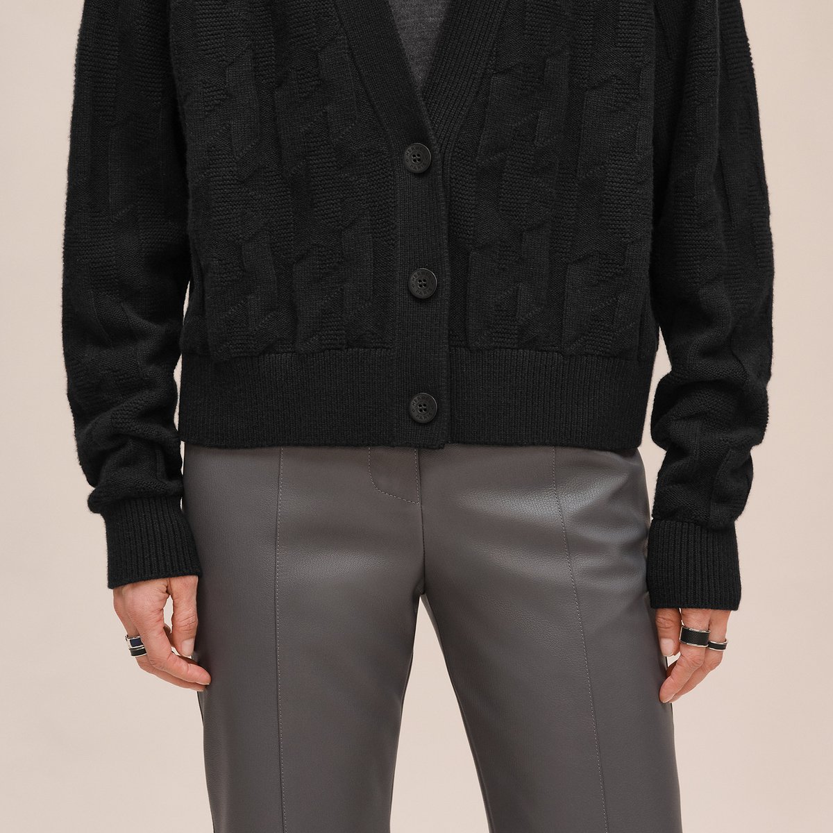 "H" long-sleeve cardigan