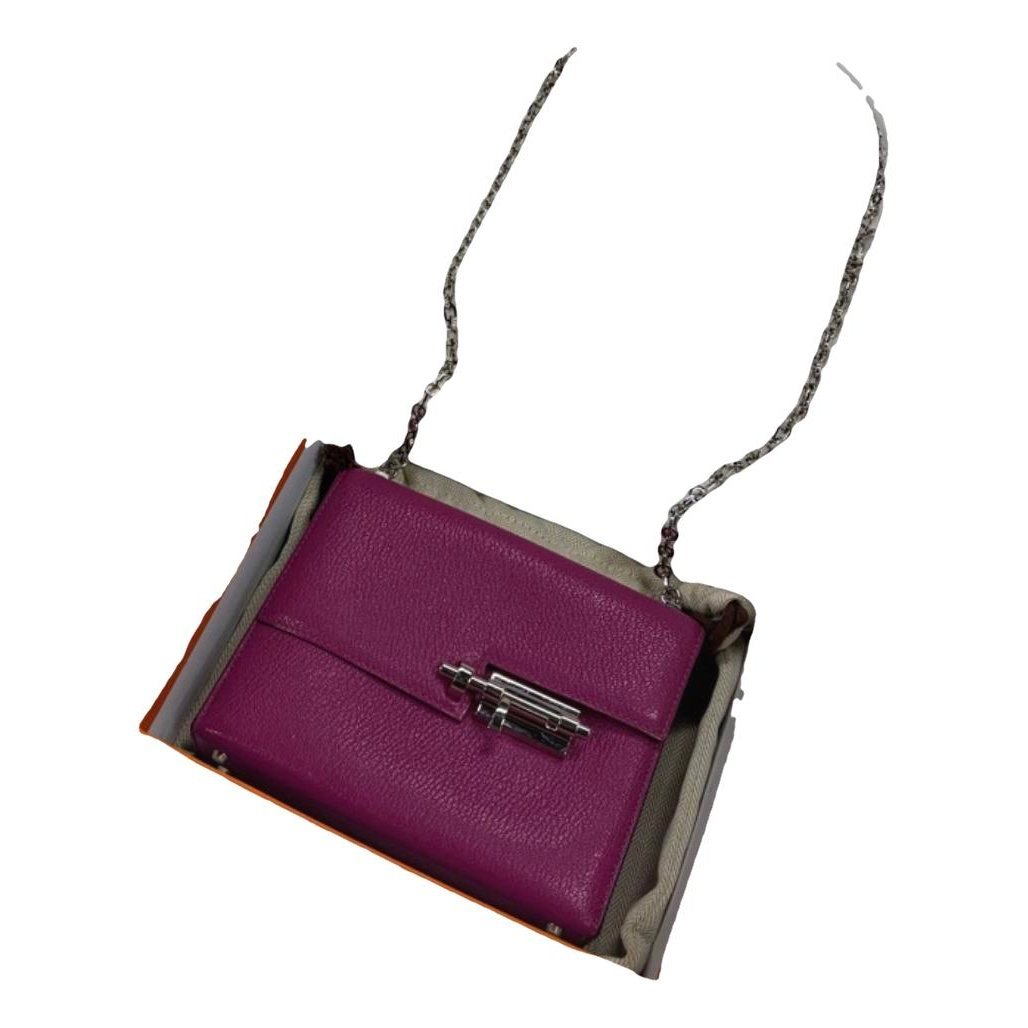 Verrou leather clutch bag