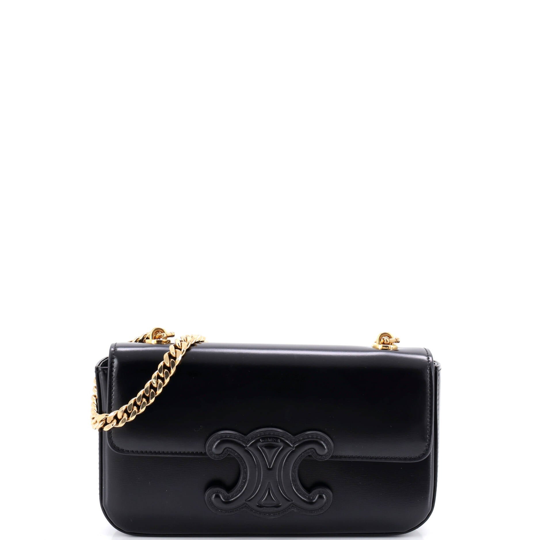 Triomphe Chain Shoulder Bag Leather Small