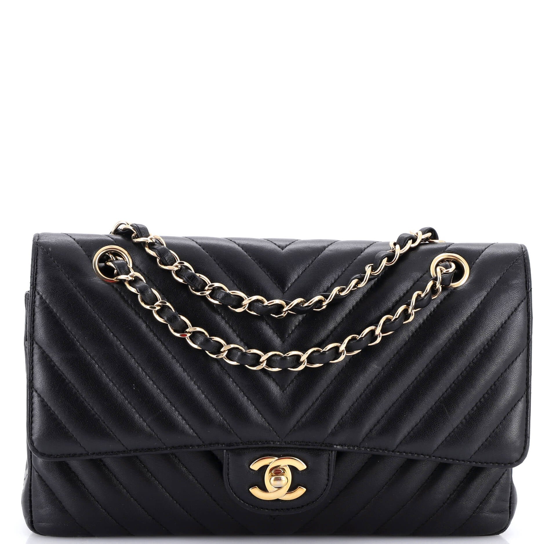 Classic Double Flap Bag Chevron Lambskin Medium