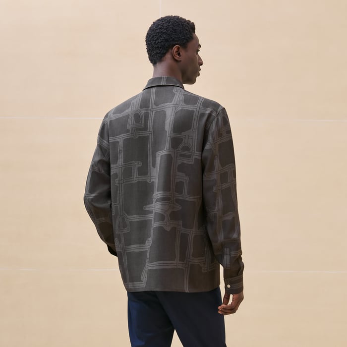 앙트라시트 “harnais En Gouache Flanelle” 스포티 핏 셔츠