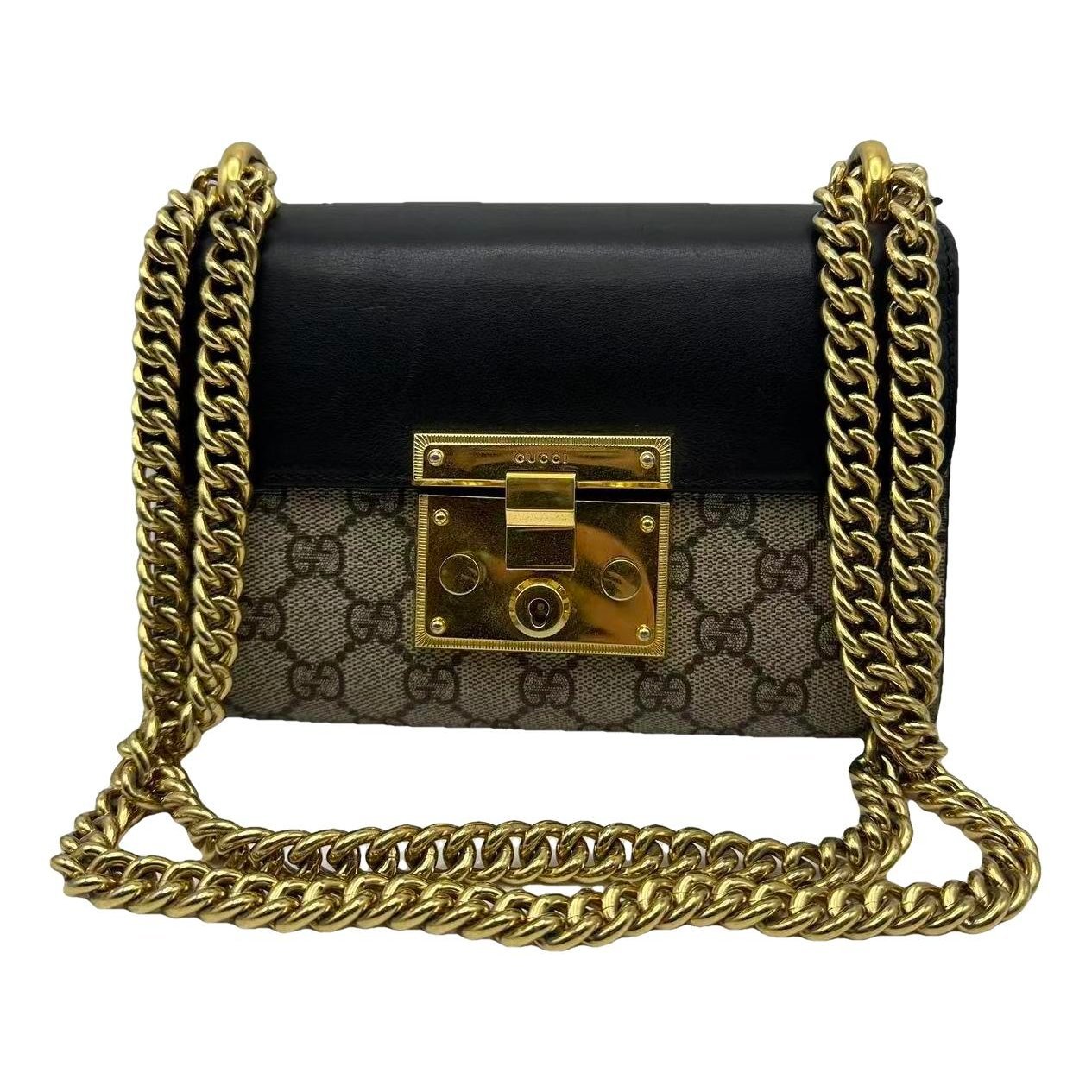 Padlock leather handbag