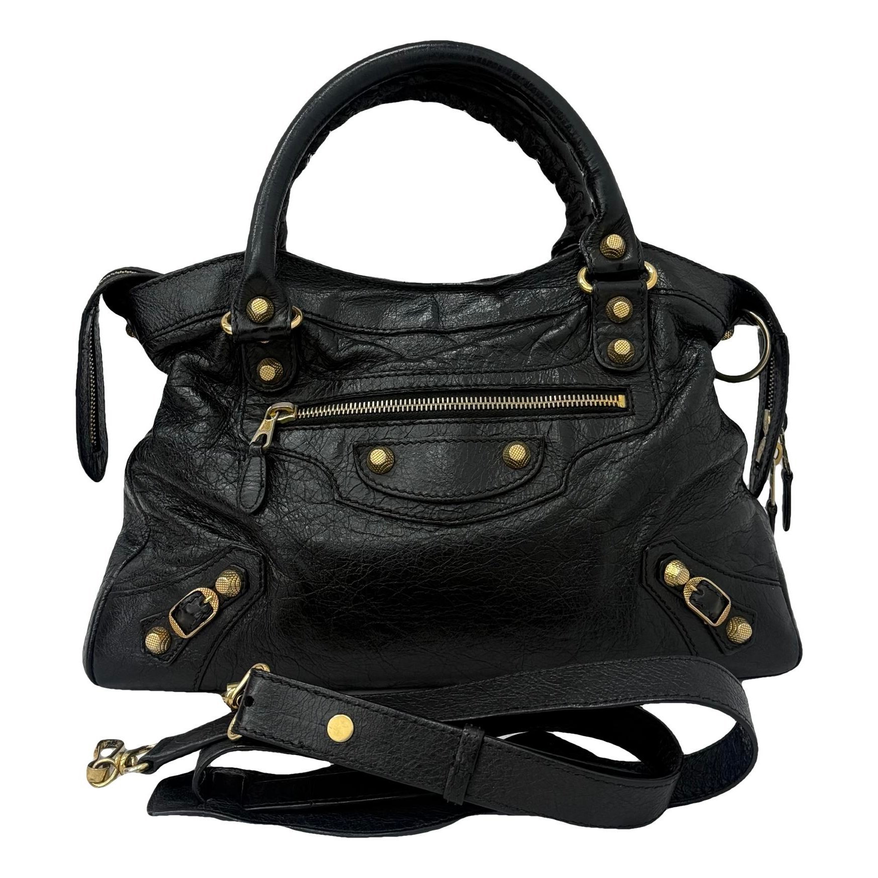 City leather handbag