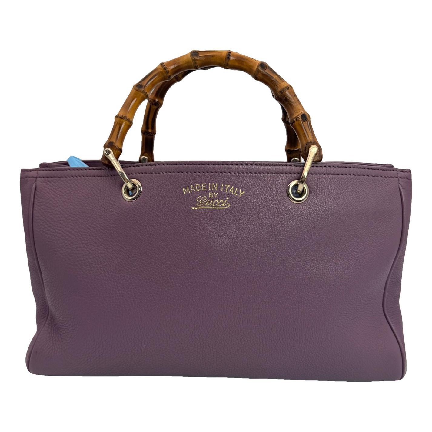 Bamboo Shopper leather handbag