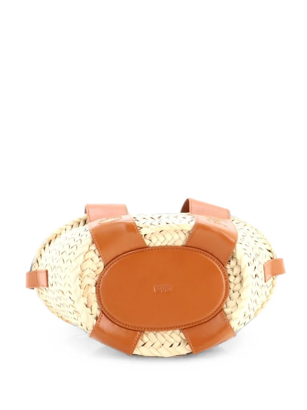 Sense Basket Tote Raffia with Leather Small shoulder bag