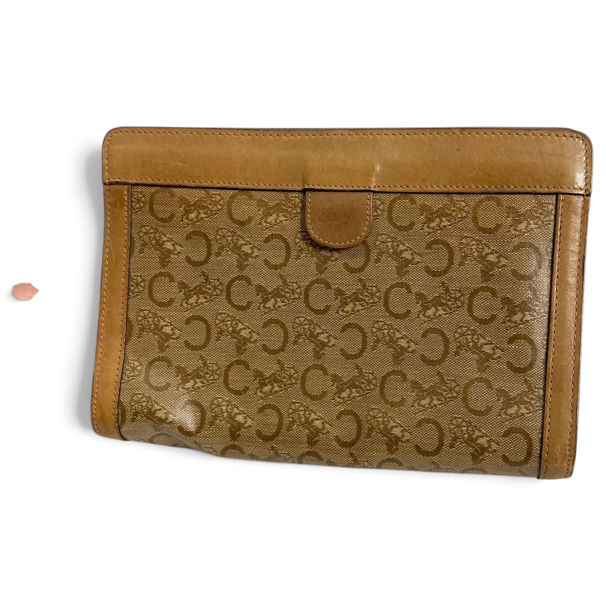 Leather clutch bag