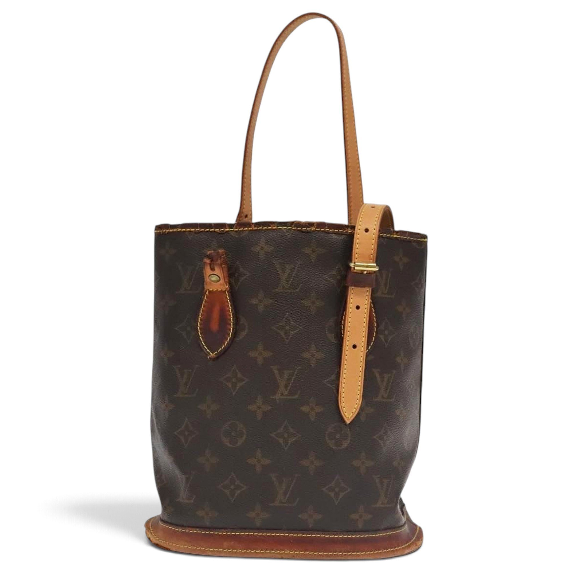 Bucket leather handbag