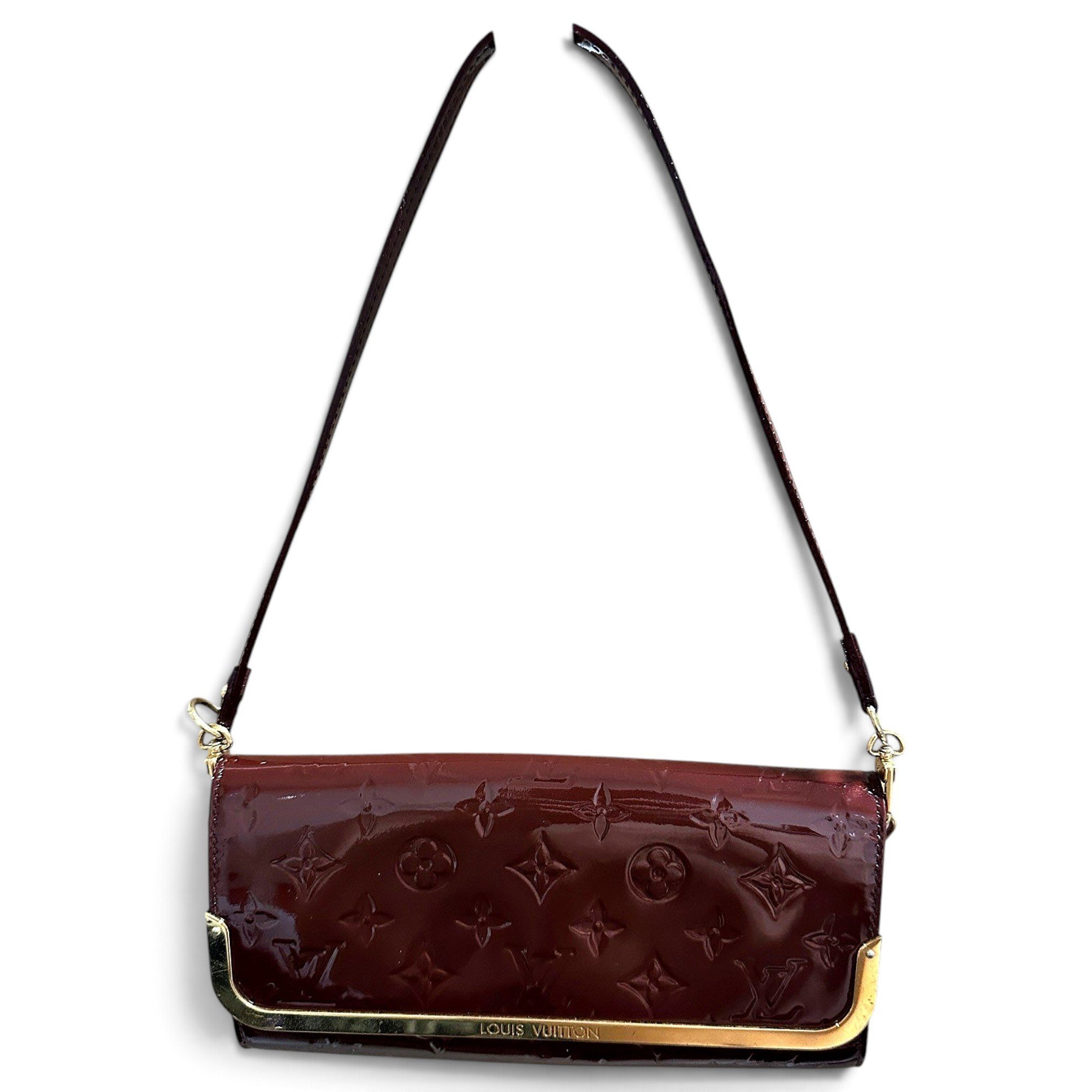 Sunset Boulevard patent leather clutch bag