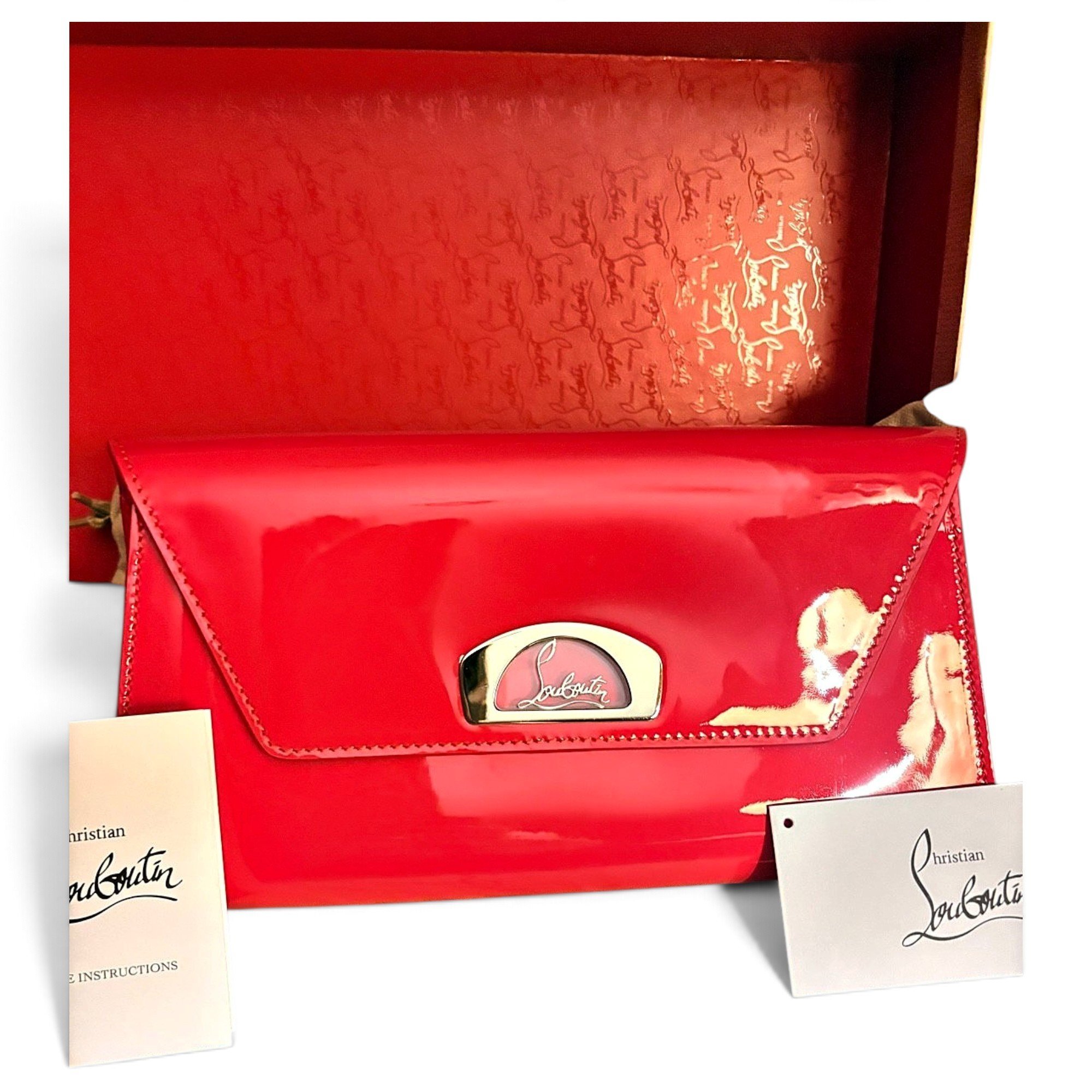 Christian Louboutin Sweet Charity patent leather clutch bag