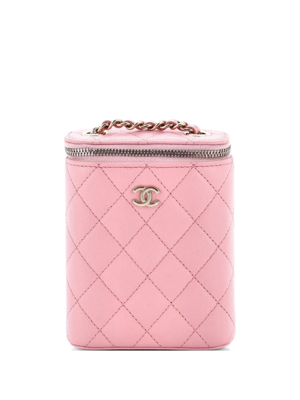 Vertical Classic Vanity Case with Chain Quilted Caviar Small shoulder bag