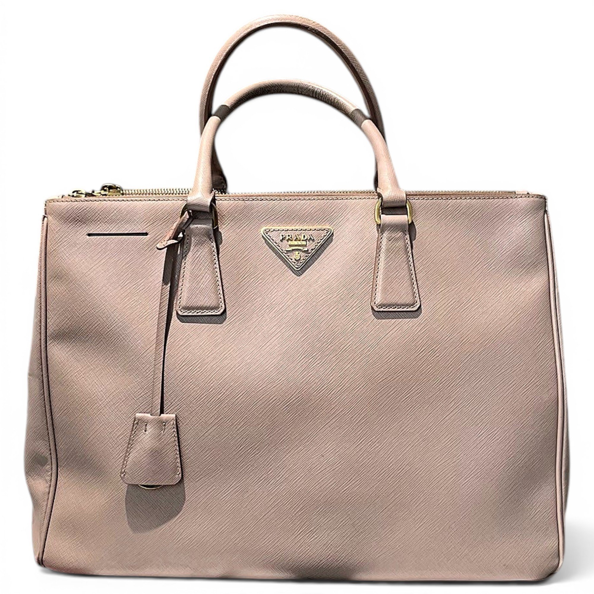 Double leather handbag