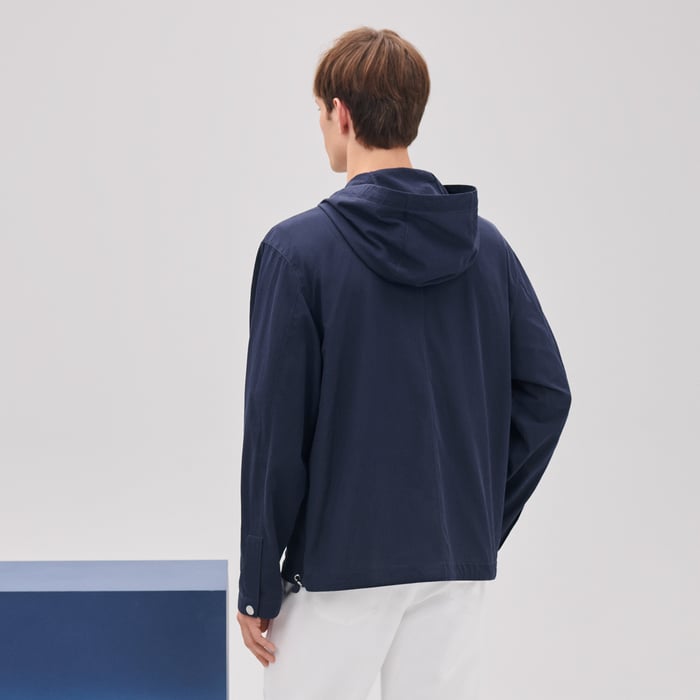Marine Zipped Hooded Jacket