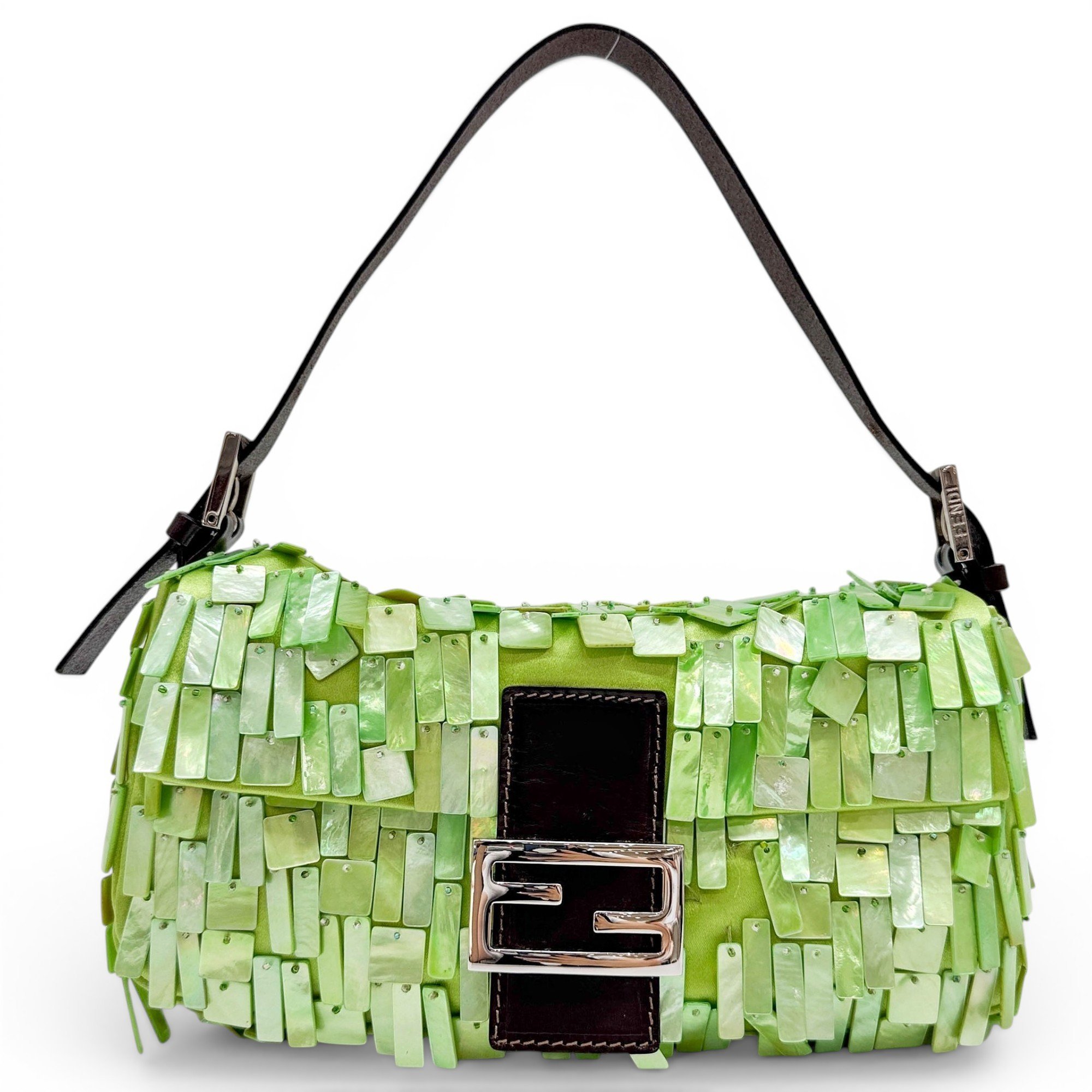 Baguette silk handbag