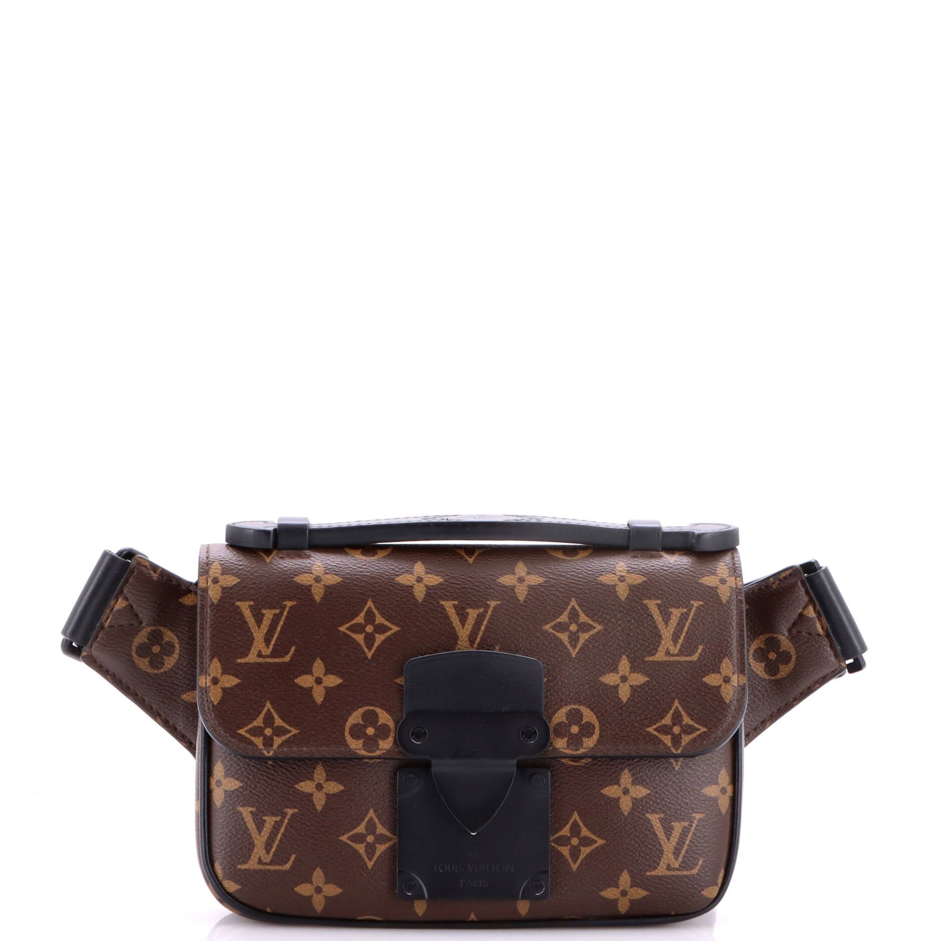 S Lock Sling Bag Macassar Monogram Canvas