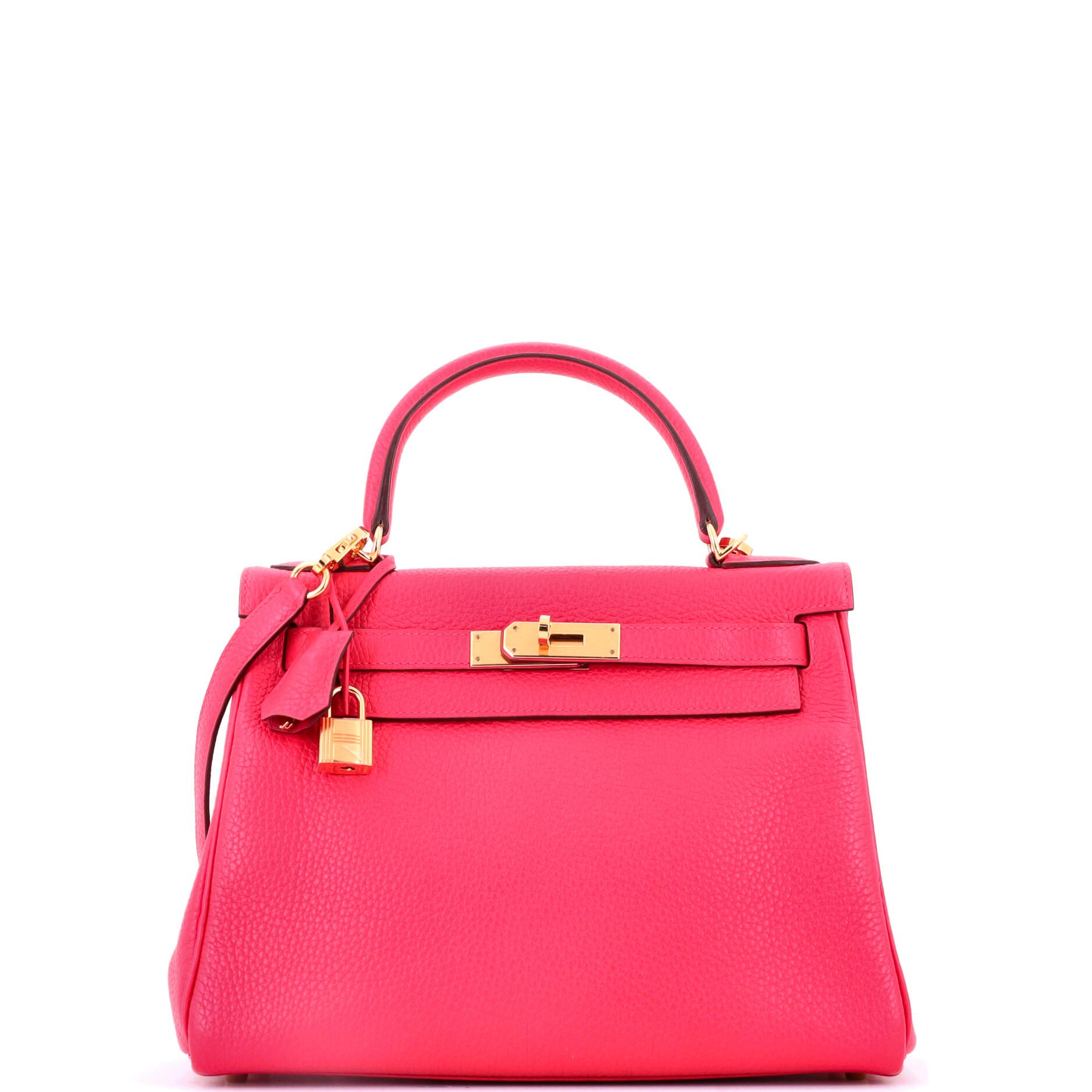 Kelly Handbag Rose Extreme Clemence with Gold Hardware 28
