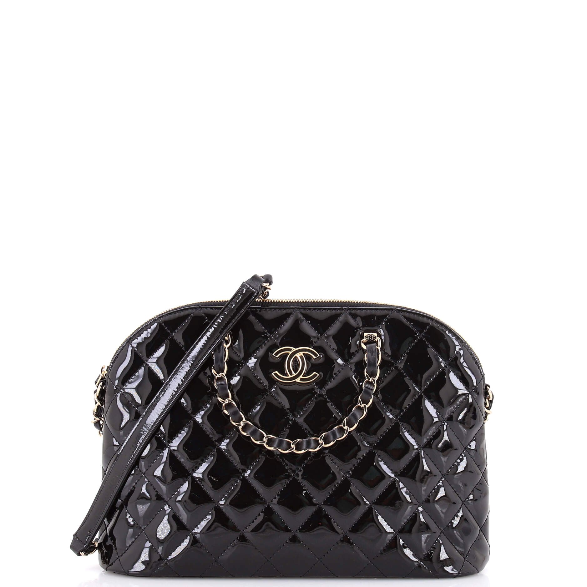 Coco Top Handle Shopping Bag Quilted Patent Small