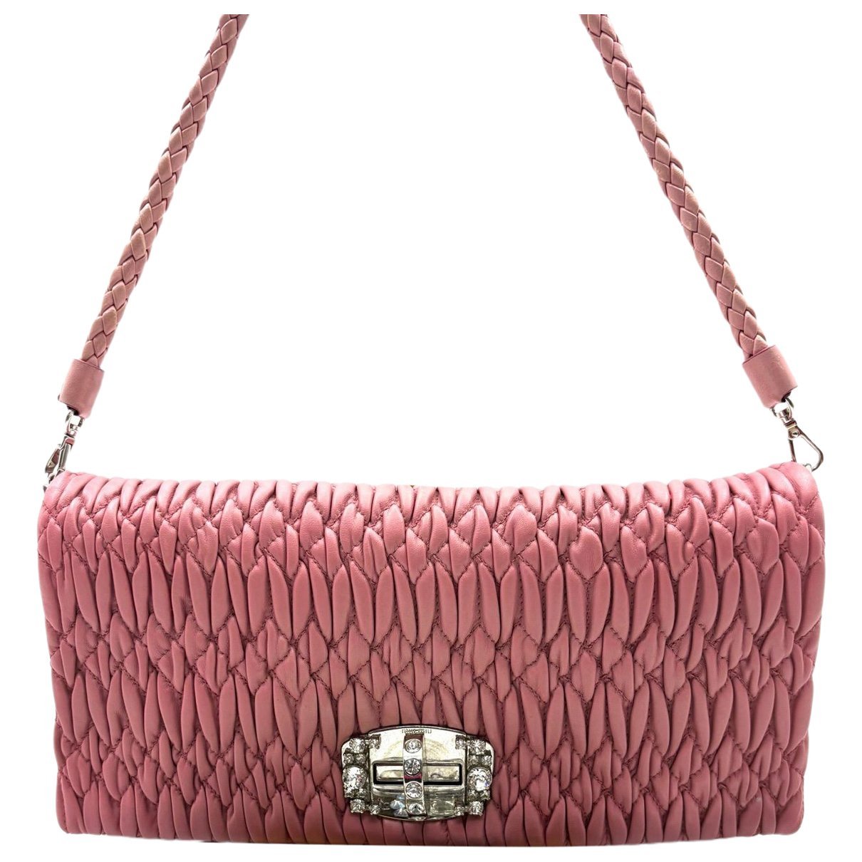 Miu Crystal leather handbag