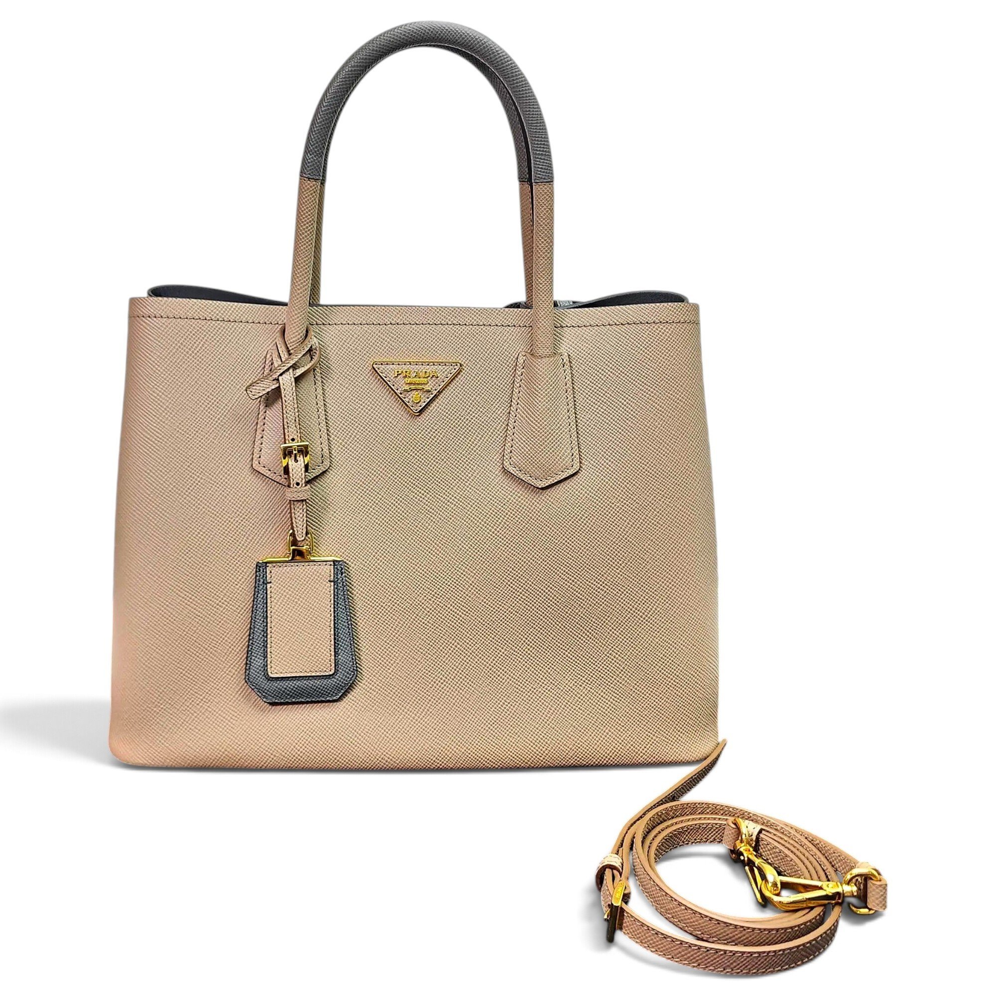 Double leather crossbody bag