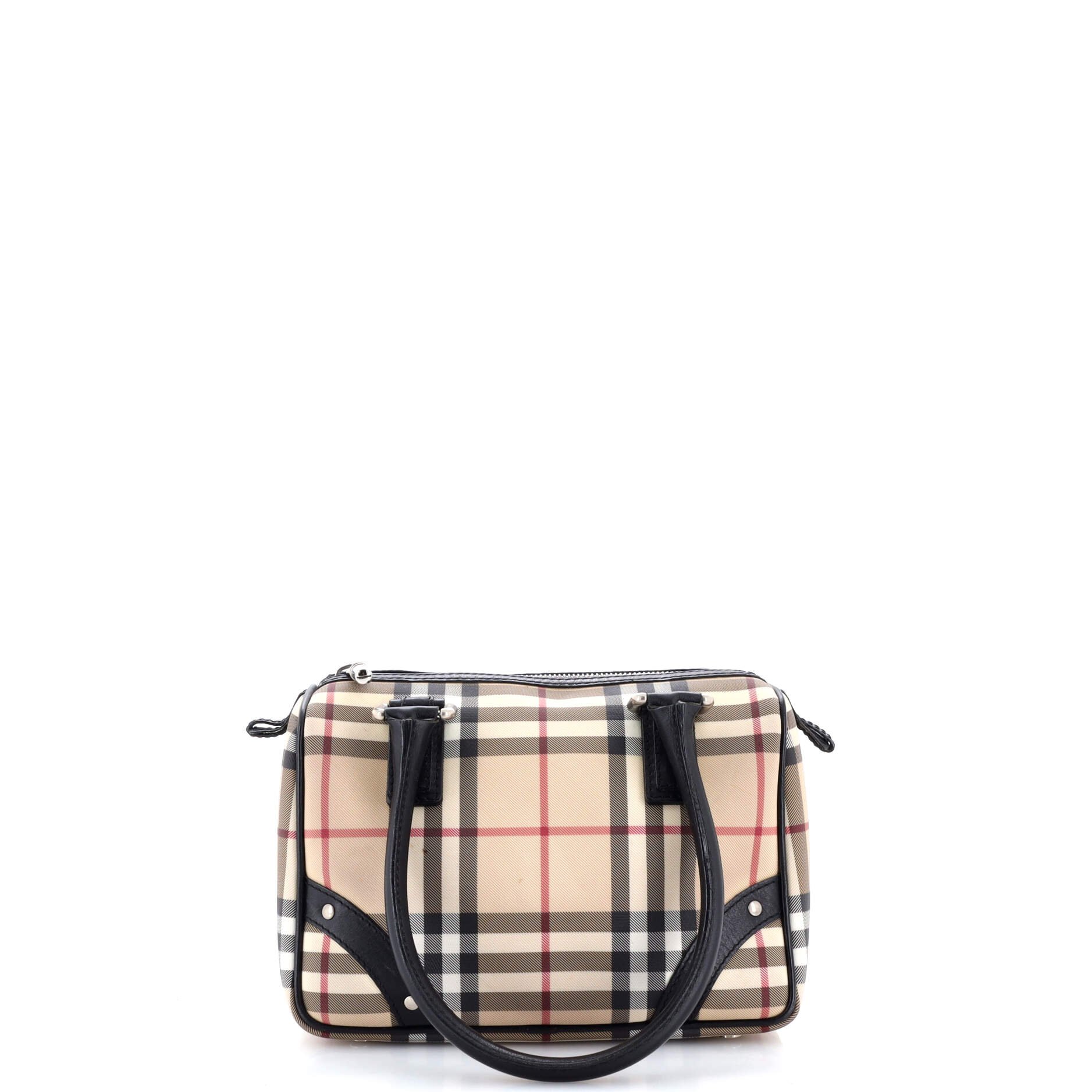 Burberry Chester Satchel Haymarket Coated Canvas Small