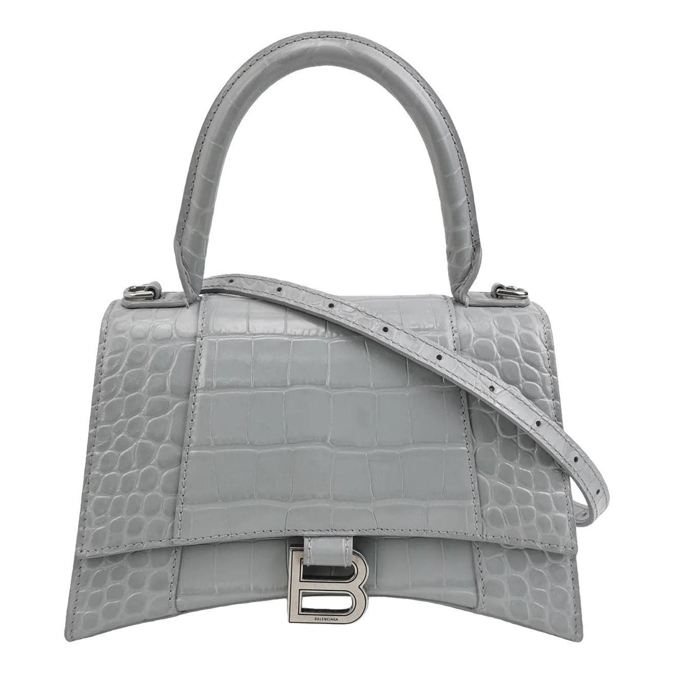 Hourglass leather handbag