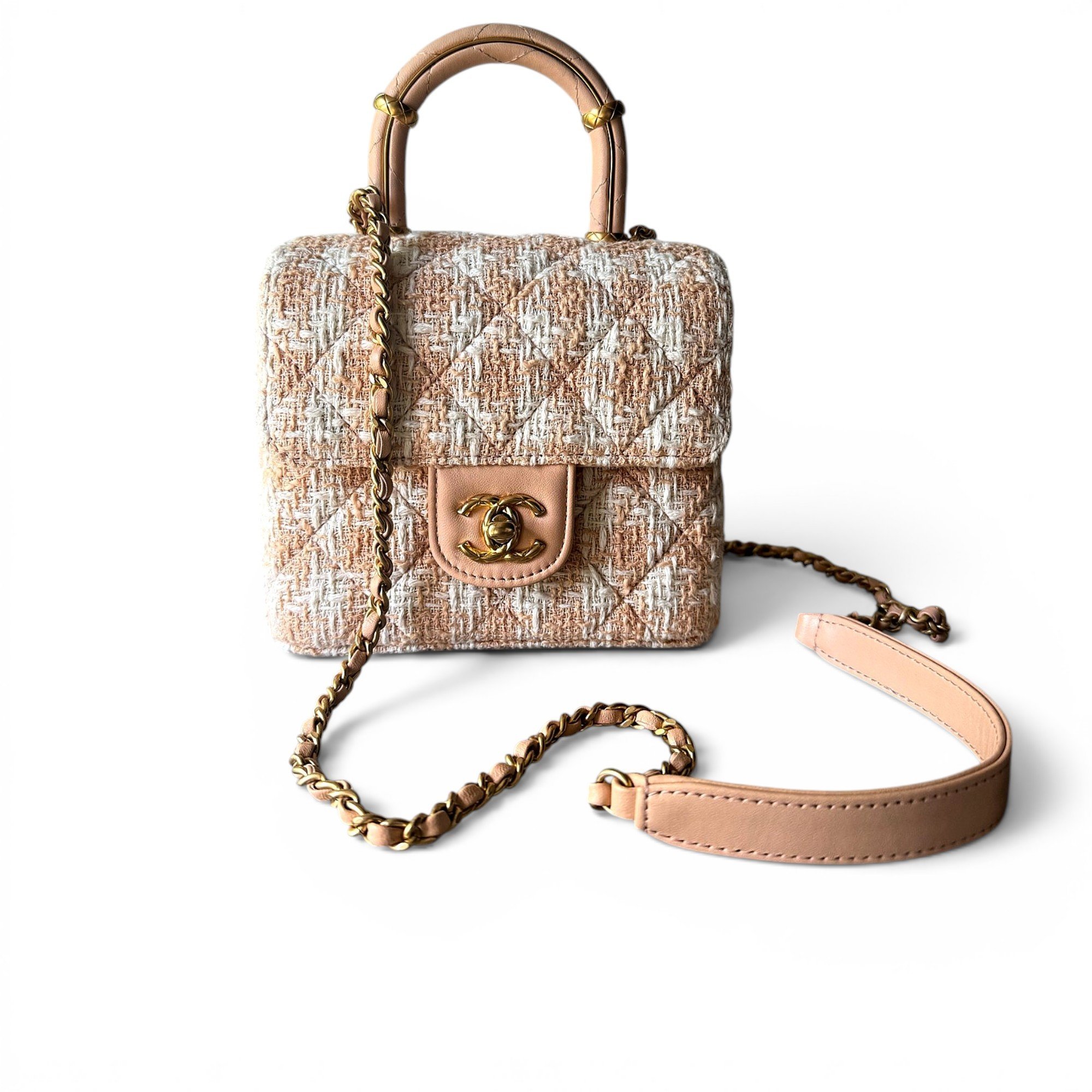 Coco Handle tweed handbag