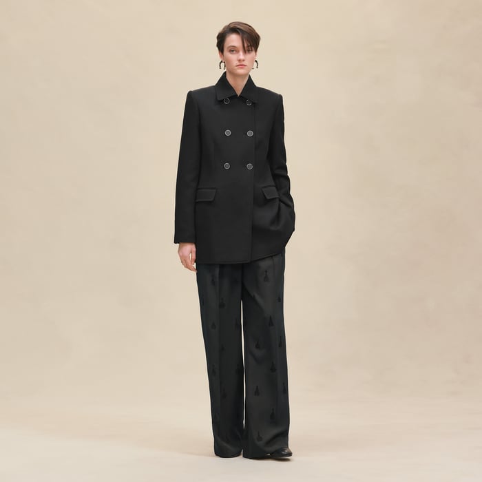 Noir Wool Pea Coat