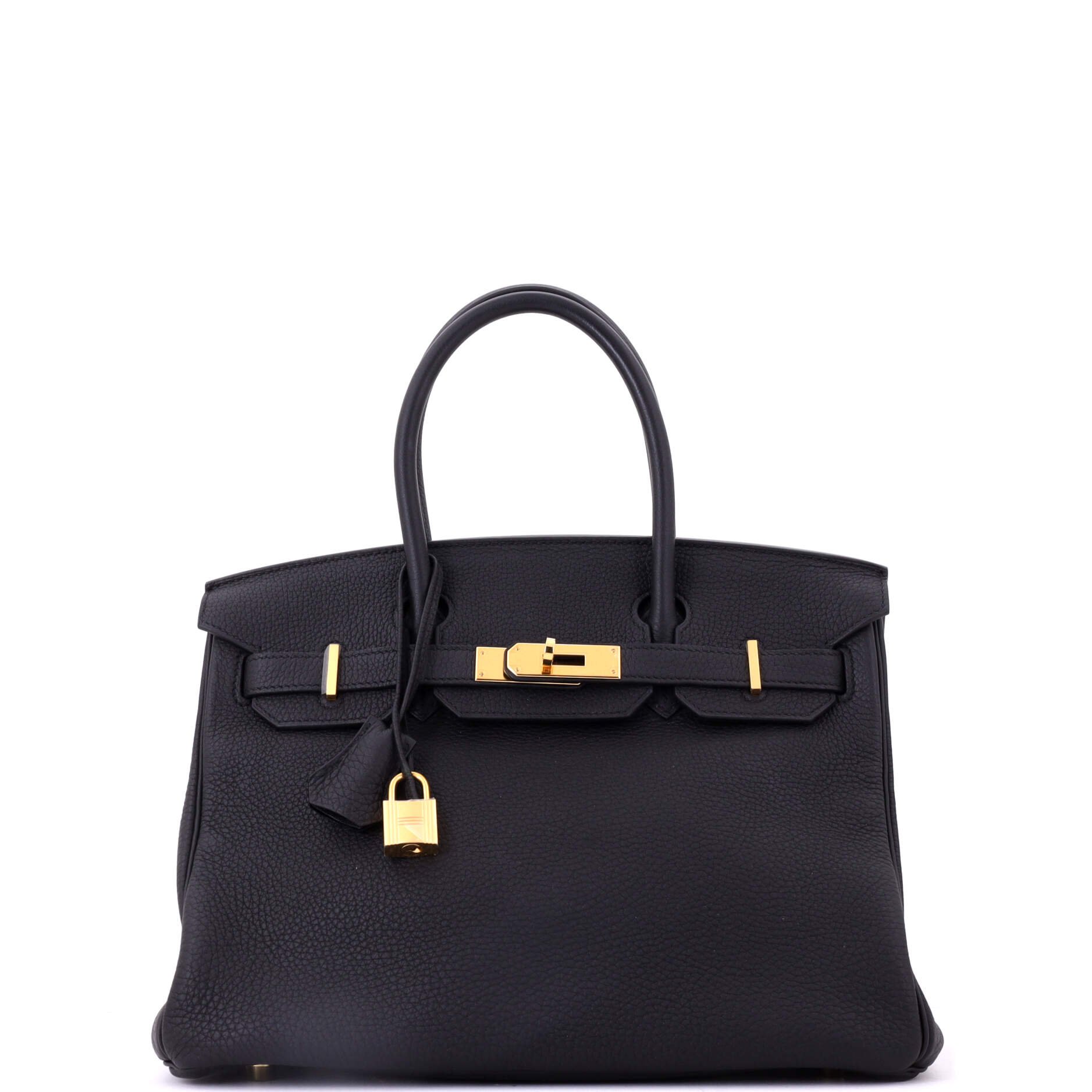 Hermes Birkin Handbag Noir Togo with Gold Hardware 30