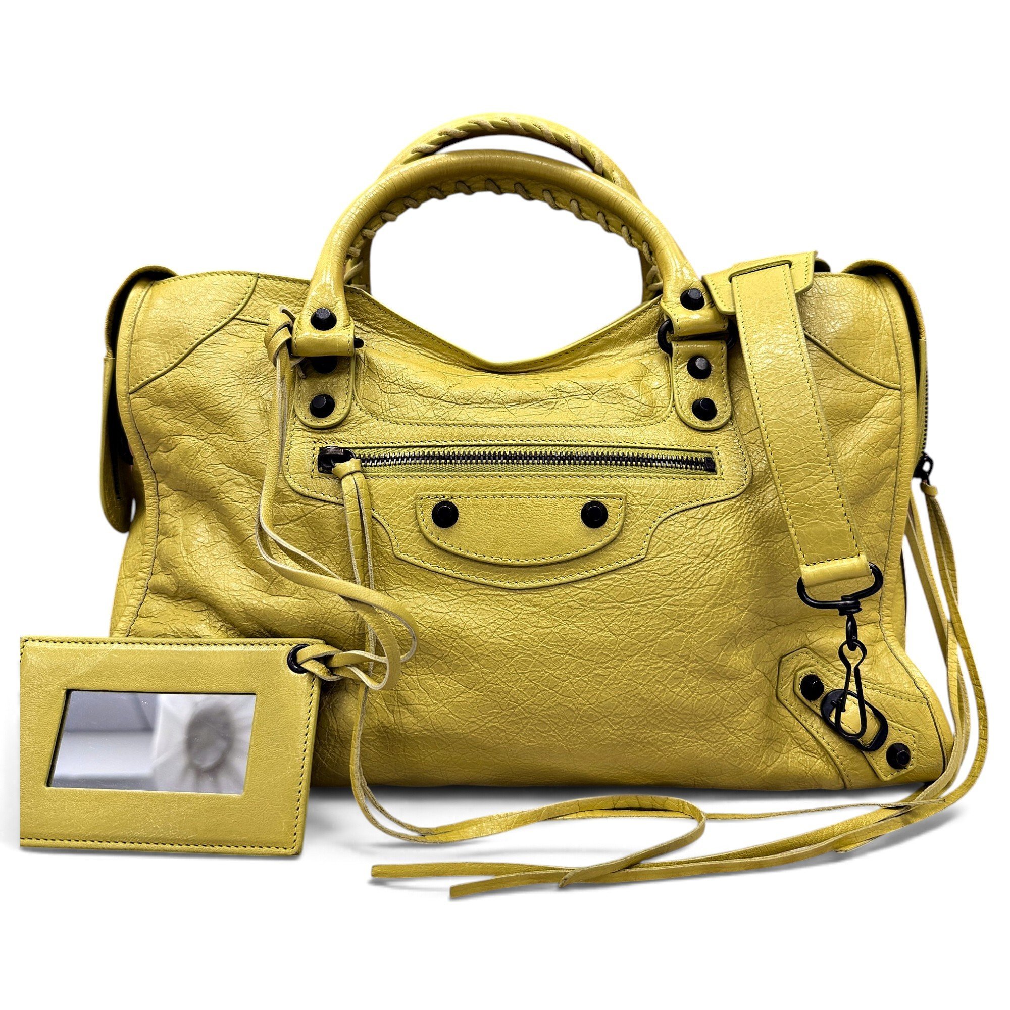 City leather handbag