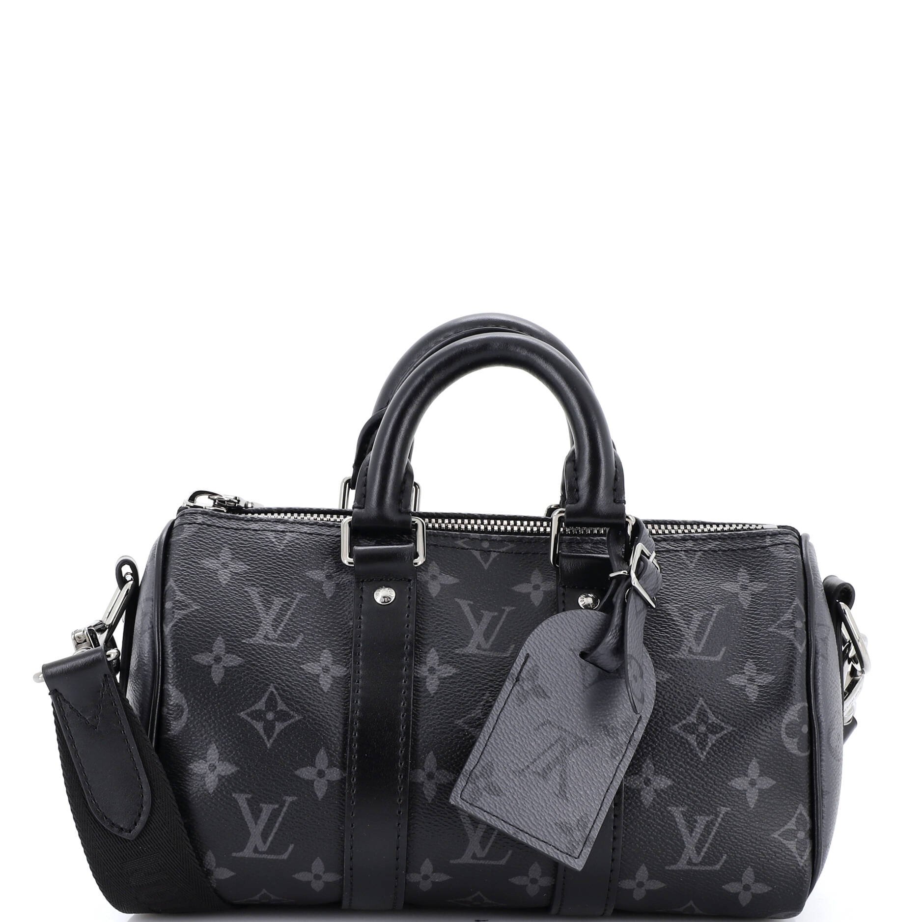 Louis Vuitton Keepall Bandouliere Bag Reverse Monogram Eclipse Canvas 25