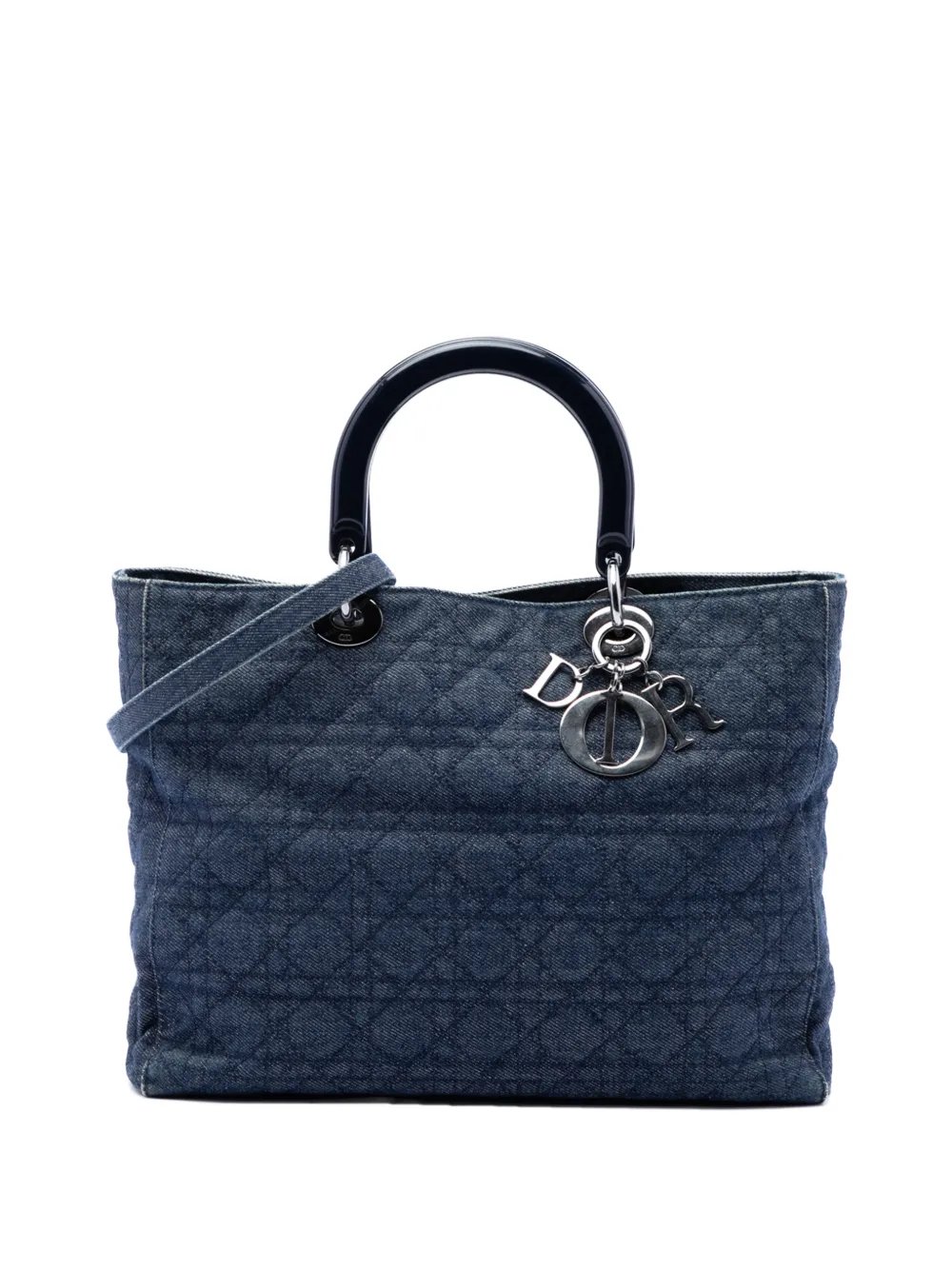 1999 Large Denim Cannage Lady Dior satchel