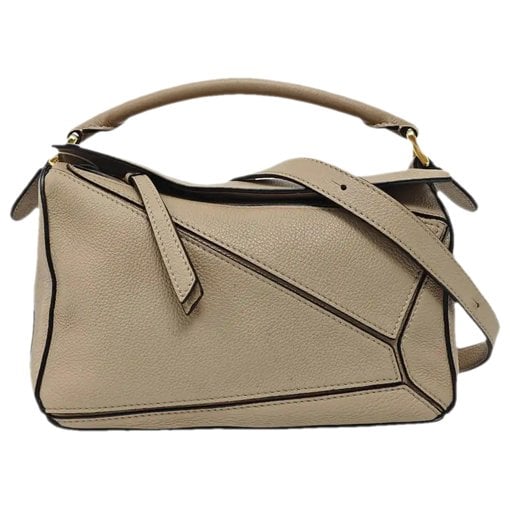 Puzzle leather handbag