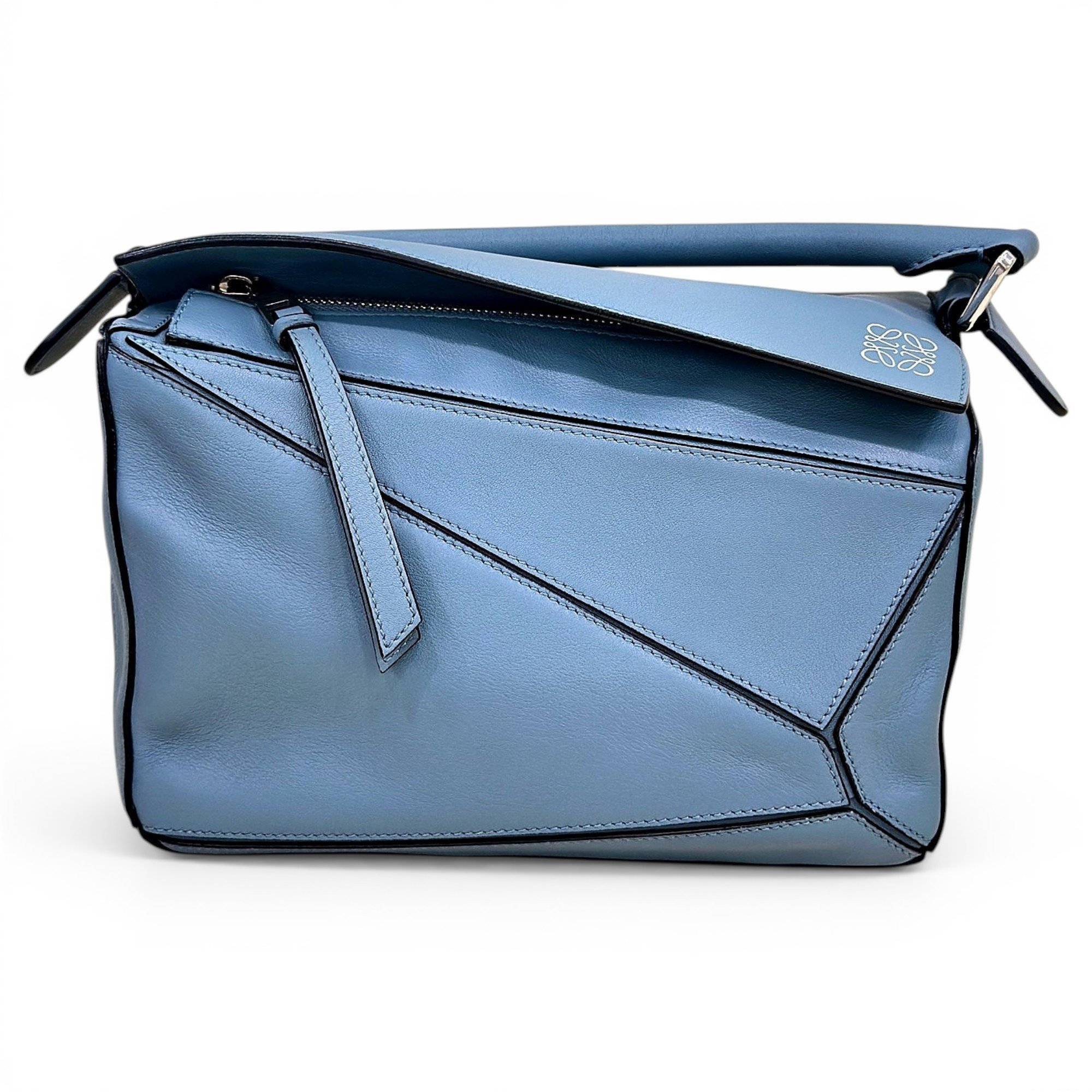 Puzzle leather handbag